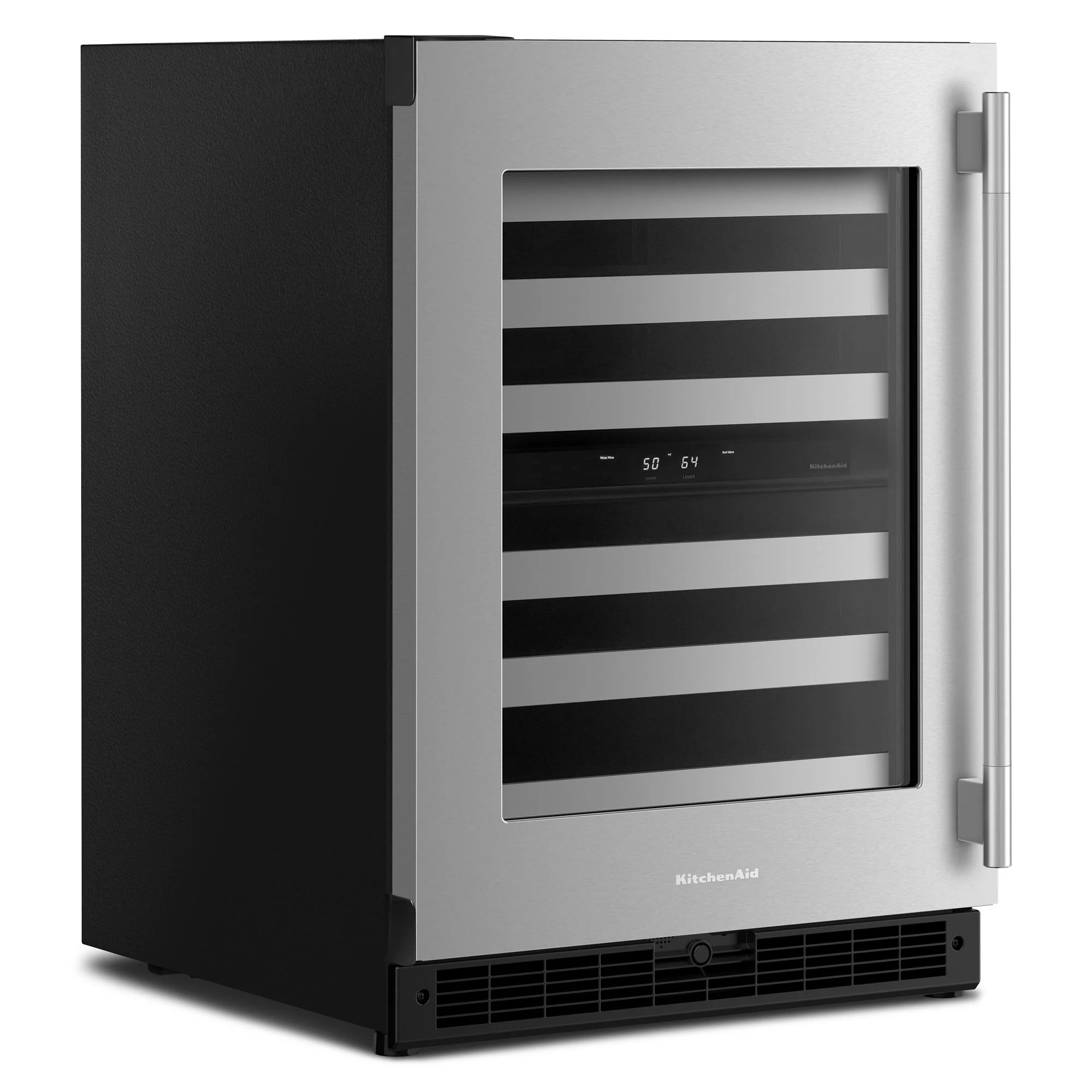 KitchenAid 24" 5.0 Cu. Ft. Black Cabinet with Stainless Steel Doors Undercounter Refrigerator - KUWL324SSB - Image 3