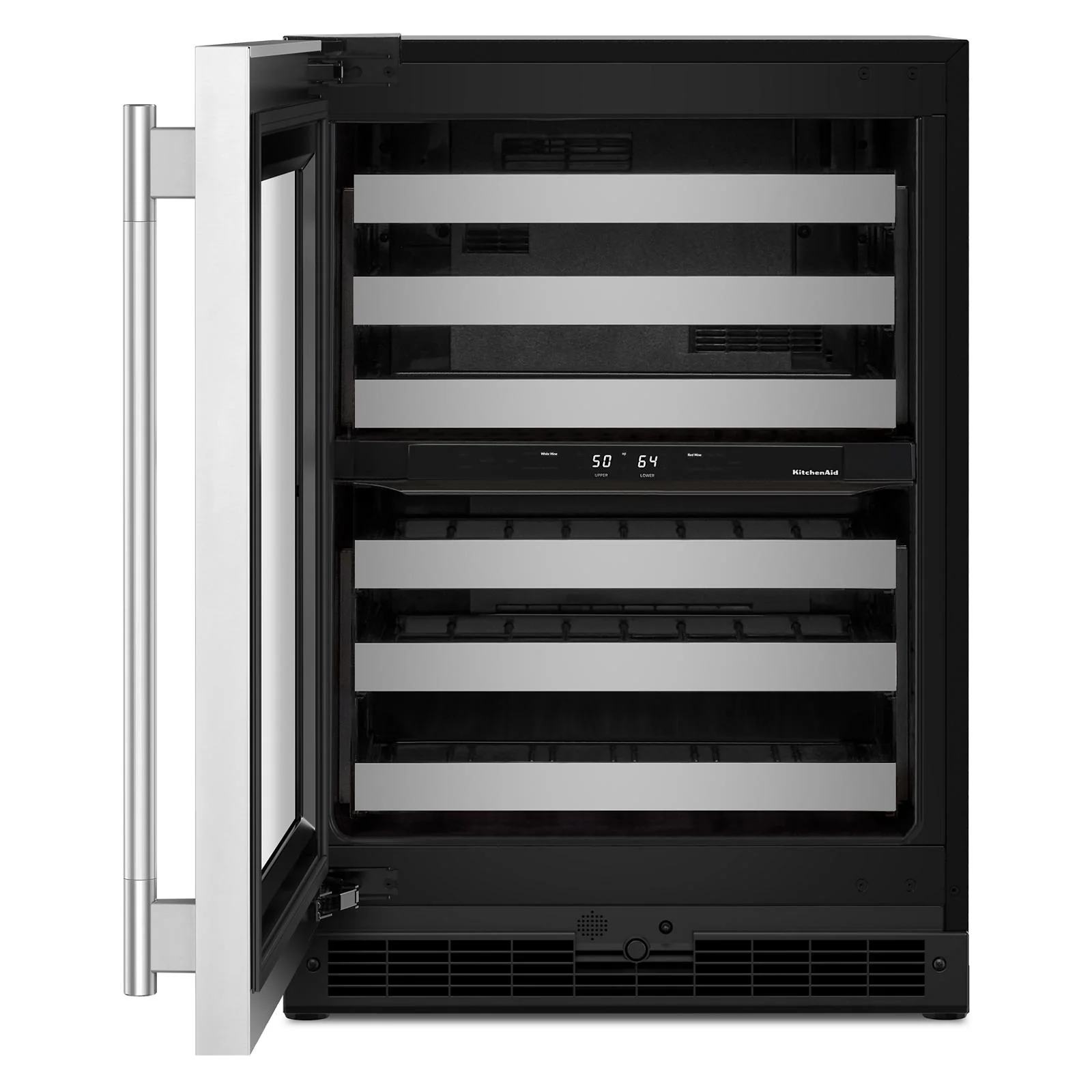 KitchenAid 24" 5.0 Cu. Ft. Black Cabinet with Stainless Steel Doors Undercounter Refrigerator - KUWL324SSB - Image 4
