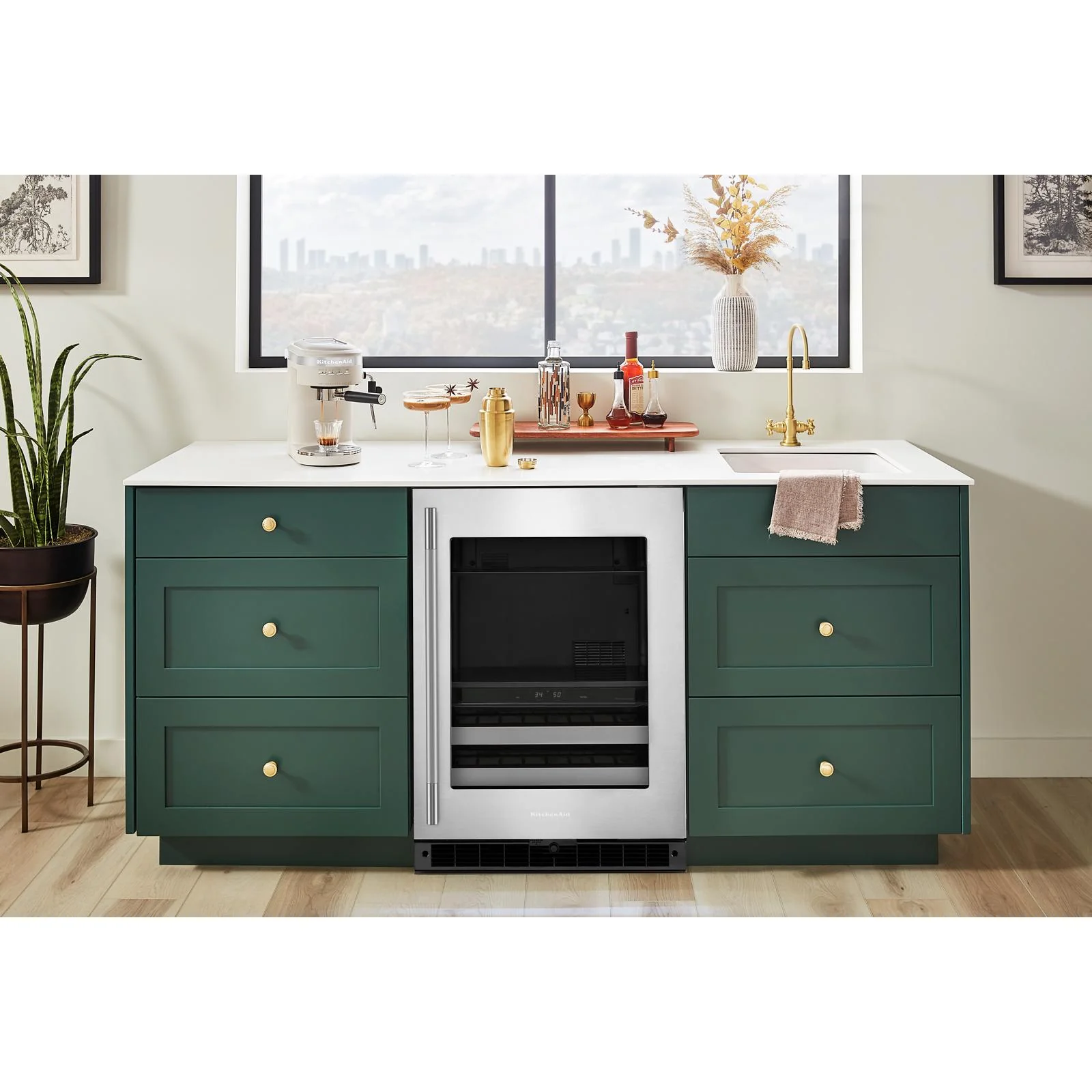 KitchenAid 24" 5.0 Cu. Ft. Black Cabinet with Stainless Steel Doors Undercounter Refrigerator - KUWR324SSB - Image 2