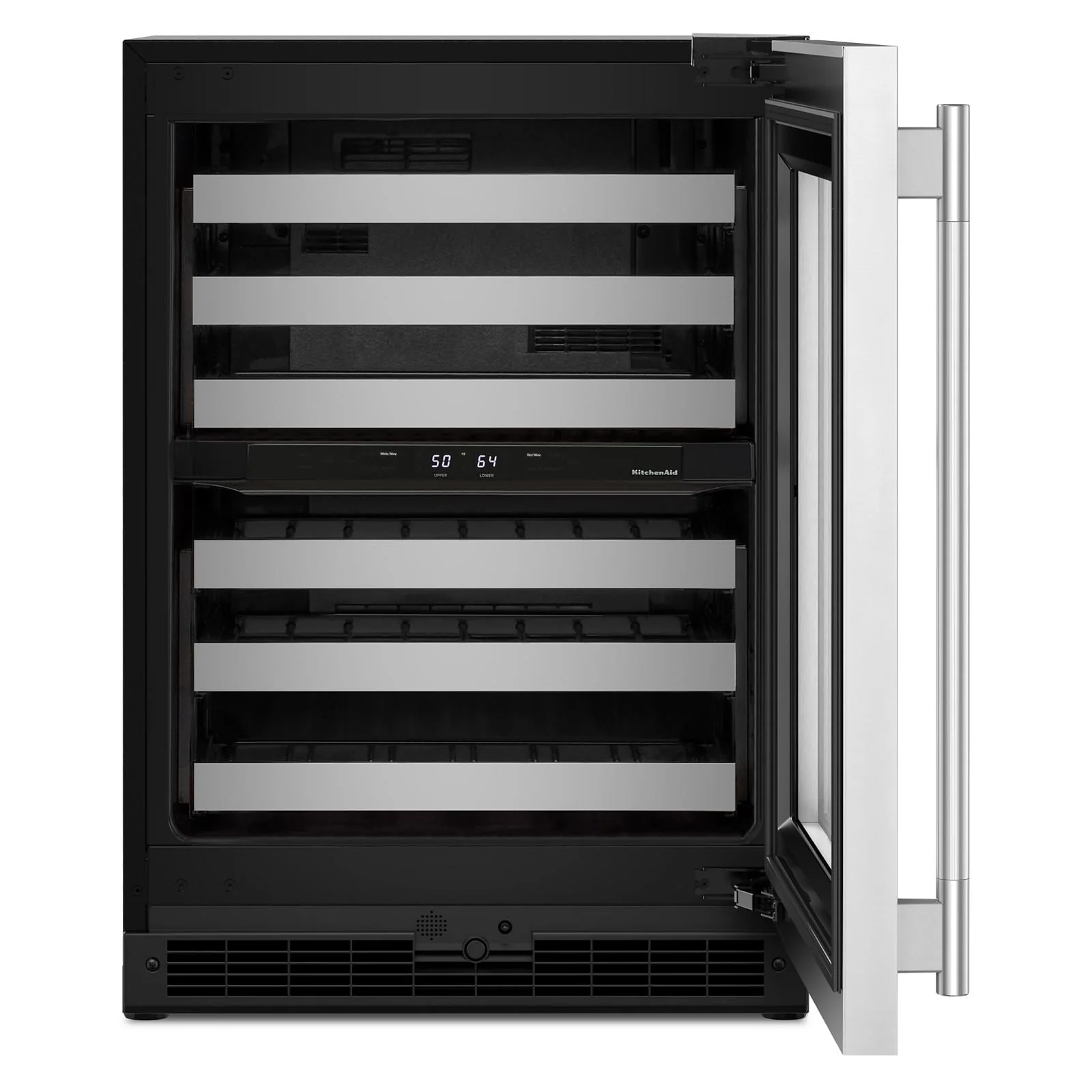 KitchenAid 24" 5.0 Cu. Ft. Black Cabinet with Stainless Steel Doors Undercounter Refrigerator - KUWR324SSB - Image 5