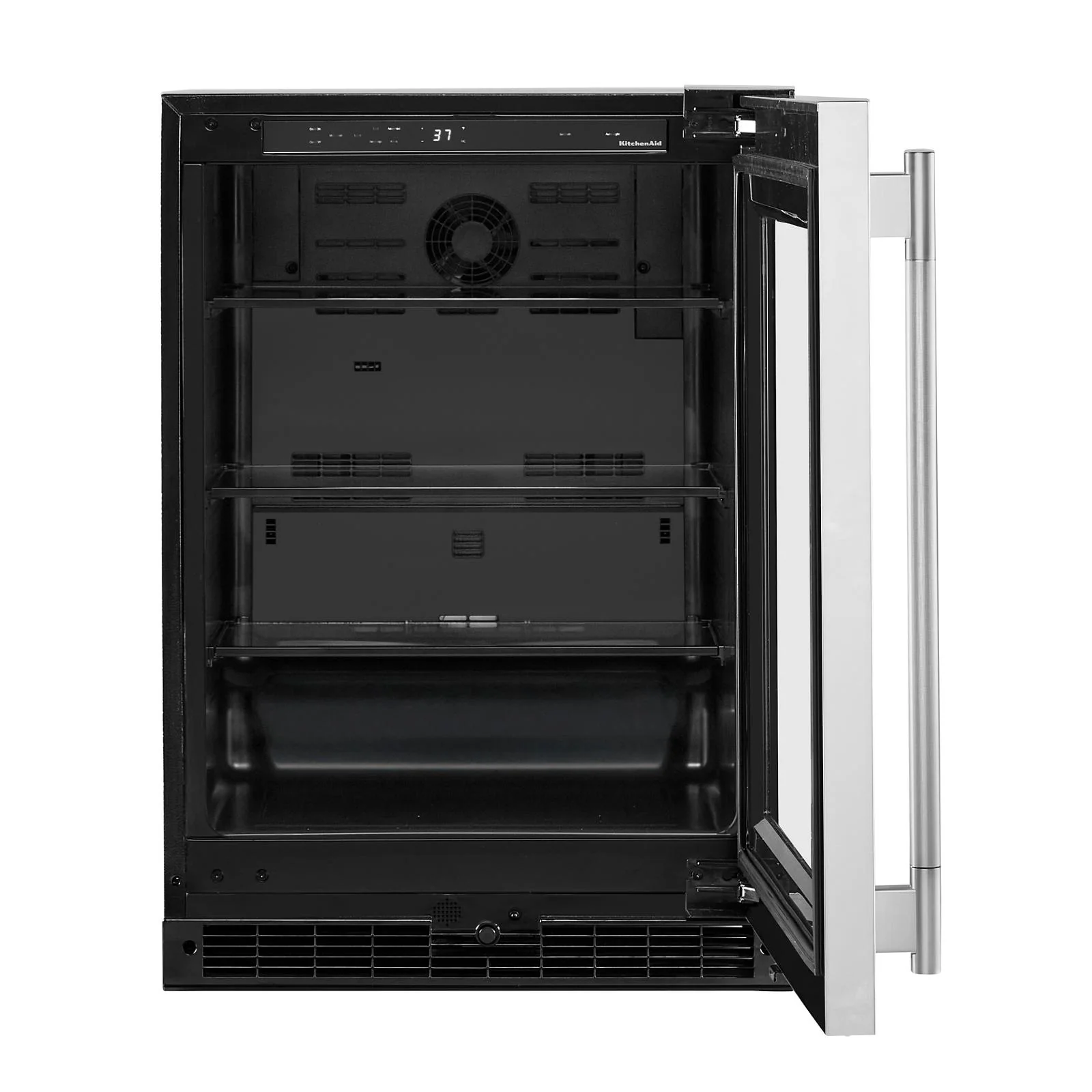 KitchenAid 24" 5.2 Cu. Ft. Black Cabinet with Stainless Steel Doors Undercounter Refrigerator - KURR324SSB - Image 6