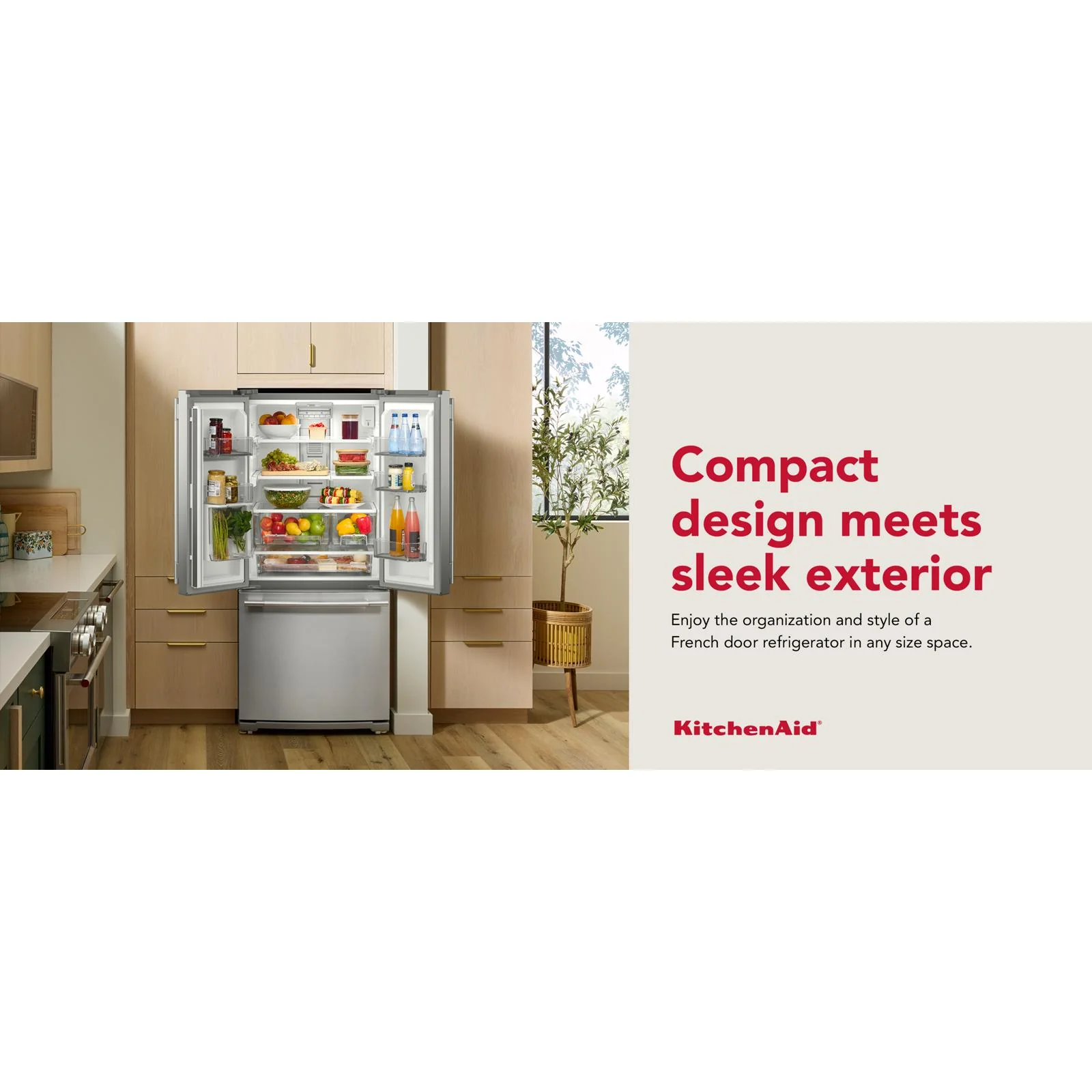 KitchenAid 30" 20.0 Cu. Ft. PrintShield Stainless Steel Standard Depth French Door Refrigerator - KRFF330SPS - Image 14