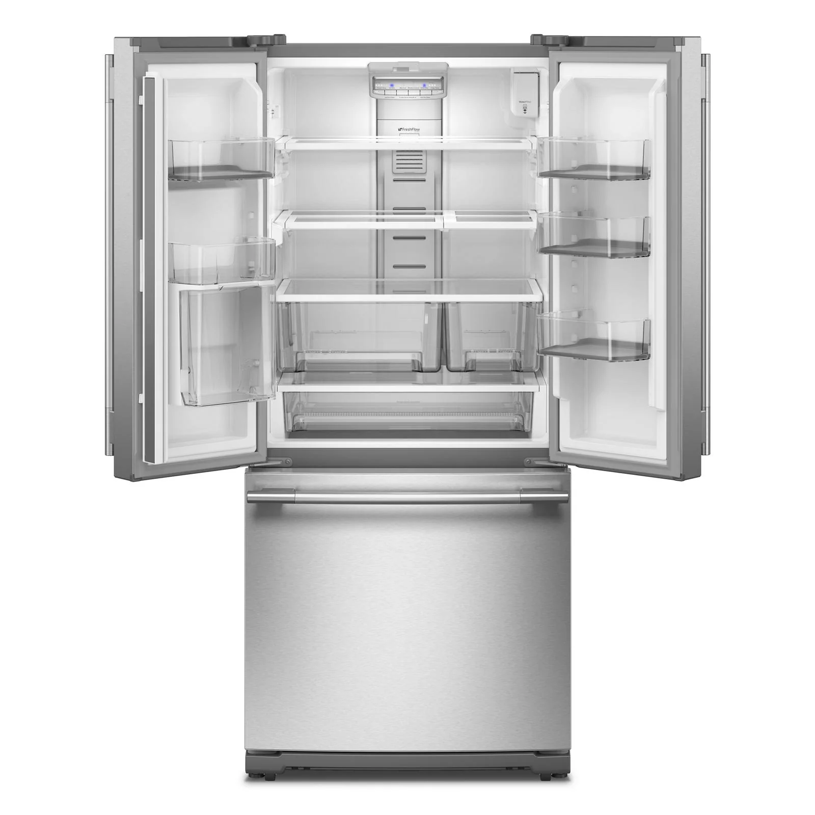 KitchenAid 30" 20.0 Cu. Ft. PrintShield Stainless Steel Standard Depth French Door Refrigerator - KRFF330SPS - Image 4