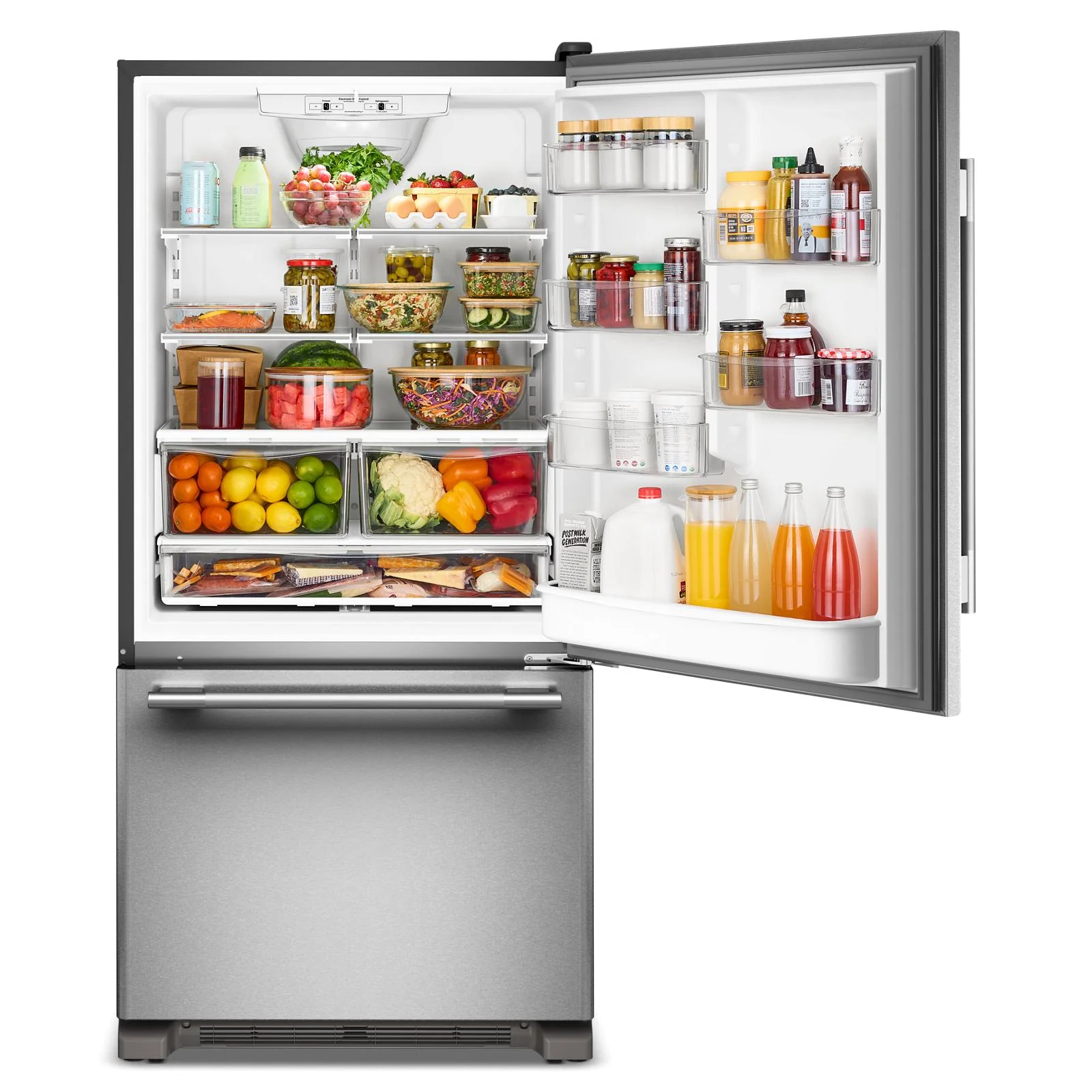 KitchenAid 33" 22 Cu. Ft. PrintShield Stainless Steel Bottom Mount Refrigerator - KRBR133SPS - Image 4