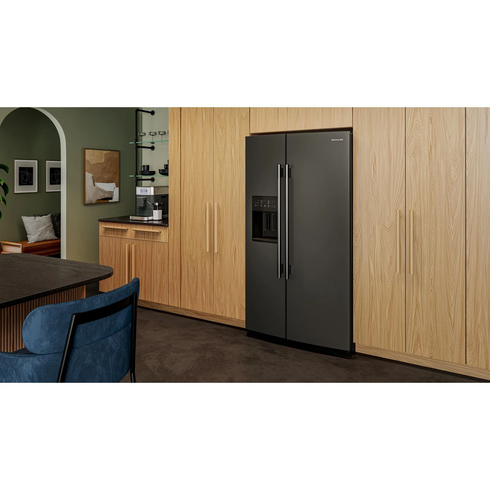 KitchenAid 36" 20.8 Cu. Ft. Black Ore Counter-Depth Side-by-Side Refrigerator - KRSC536RBE - Image 2