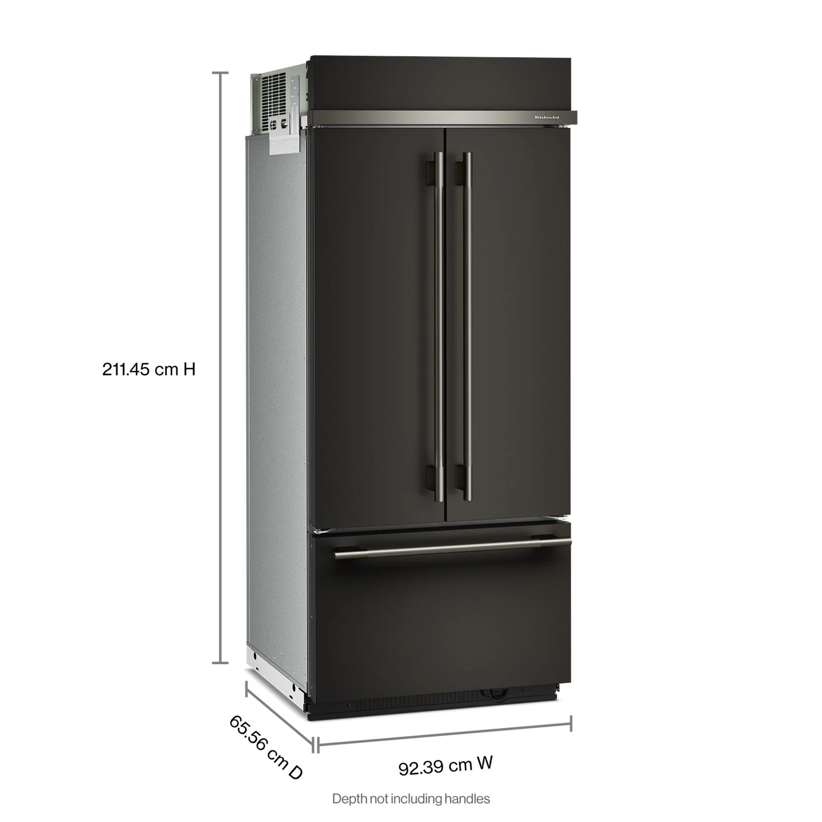KitchenAid 36" 20.8 Cu. Ft. Black Ore Built-In French Door Refrigerator - KBFN536SBE - Image 2