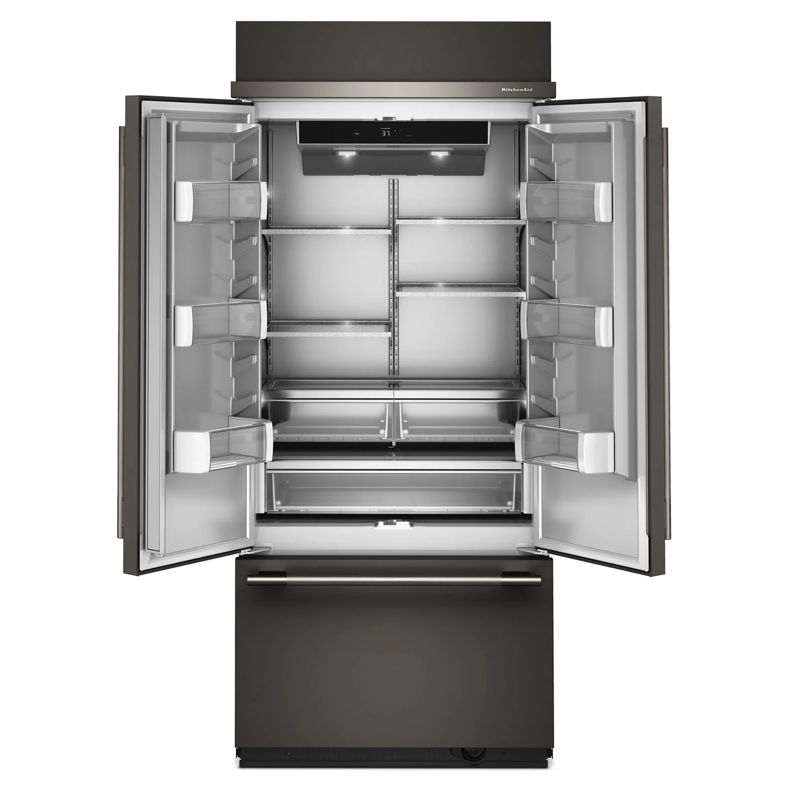 KitchenAid 36" 20.8 Cu. Ft. Black Ore Built-In French Door Refrigerator - KBFN536SBE - Image 4