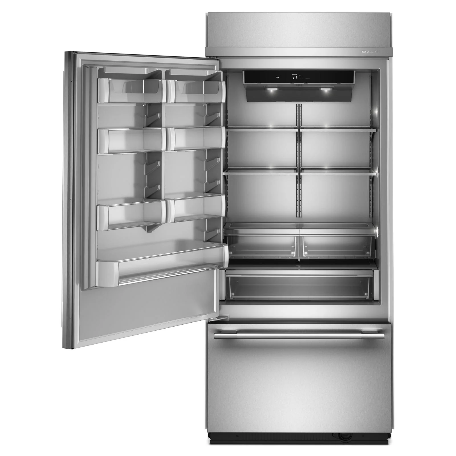 KitchenAid 36" 20.8 Cu. Ft. PrintShield Stainless Steel Built-In Bottom Mount Refrigerator - KBBL336SPS - Image 5