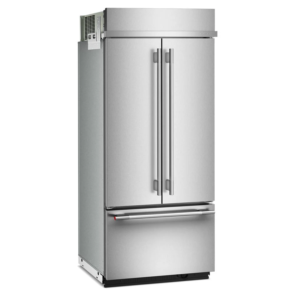 KitchenAid 36" 20.8 Cu. Ft. PrintShield Stainless Steel Built-In French Door Refrigerator - KBFN536SPS - Image 3