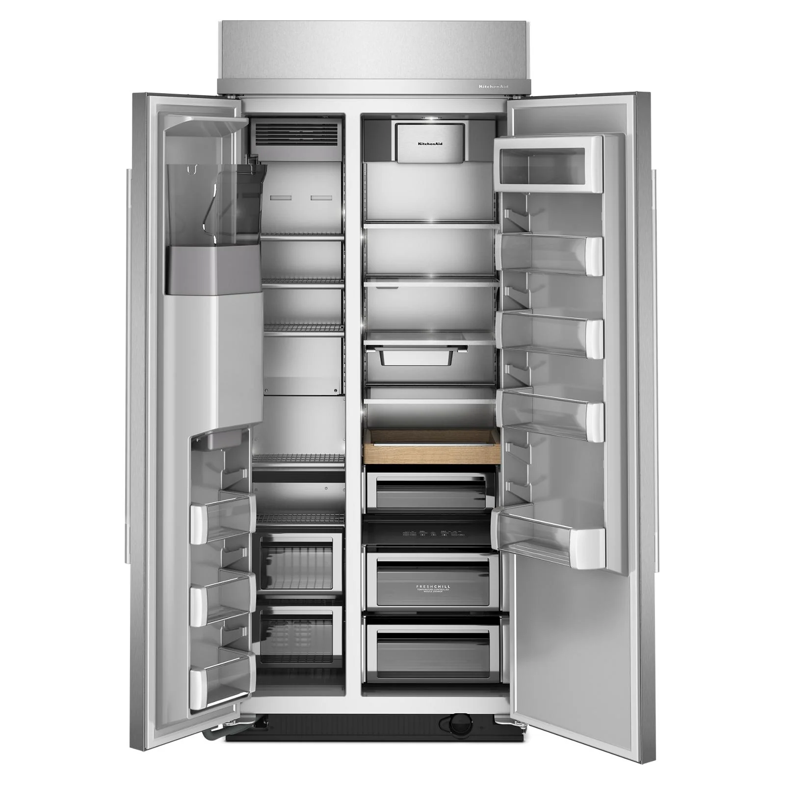 KitchenAid 36" 21.0 Cu. Ft. PrintShield Stainless Steel Built-In Side-by-Side Refrigerator - KBSD736SPS - Image 4