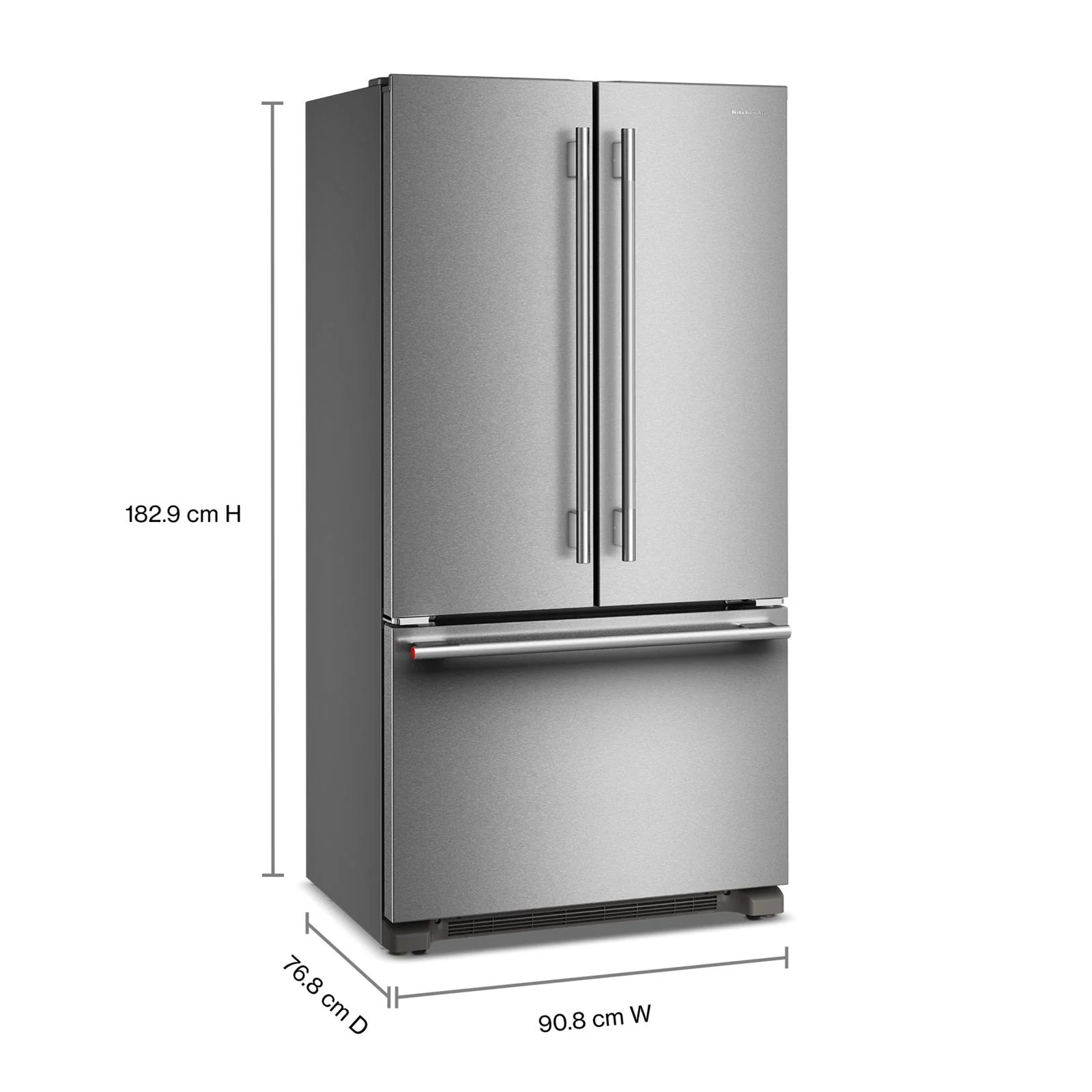 KitchenAid 36" 22.0 Cu. Ft. PrintShield Stainless Steel Counter-Depth French Door Refrigerator - KRFC136TPS - Image 2