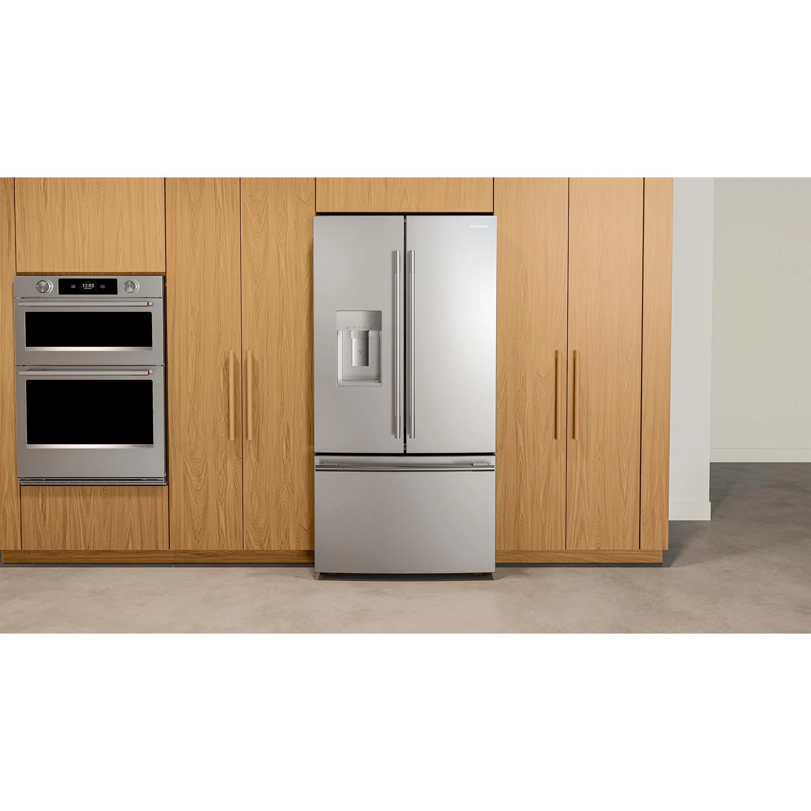 KitchenAid 36" 23.9 Cu. Ft. PrintShield Stainless Steel Counter-Depth French Door Refrigerator with External Water Dispenser – KRFC736SPS - Image 2