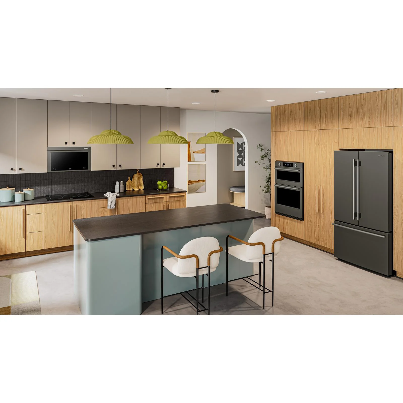 KitchenAid 36" 24.0 Cu. Ft. Black Ore Counter-Depth French Door Refrigerator - KRFC236SBE - Image 2