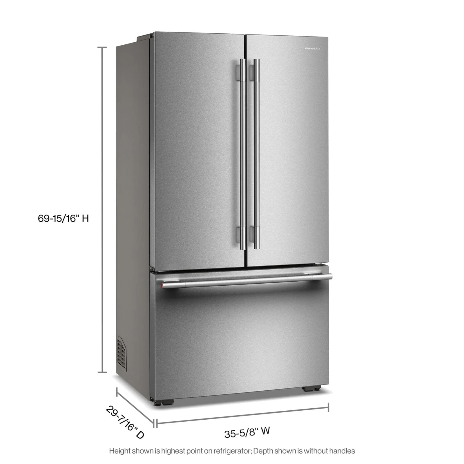 KitchenAid 36" 24.8 Cu. Ft. PrintShield Stainless Steel Counter-Depth French Door Refrigerator with Internal Water Dispenser – KRFC336SPS - Image 3