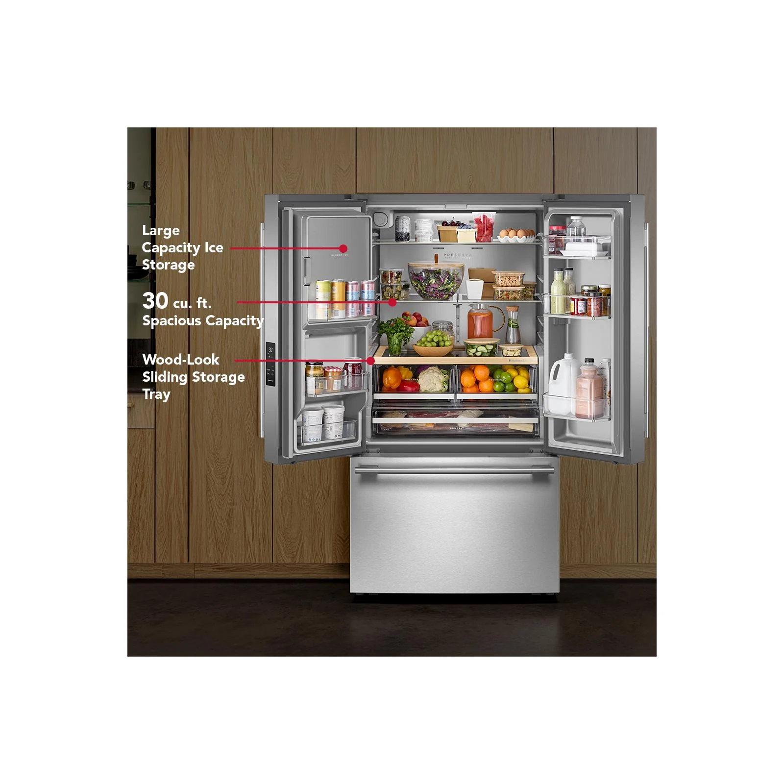 KitchenAid 36" 30 Cu. Ft. PrintShield Stainless Steel French Door Refrigerator - KRFF436SPS - Image 14