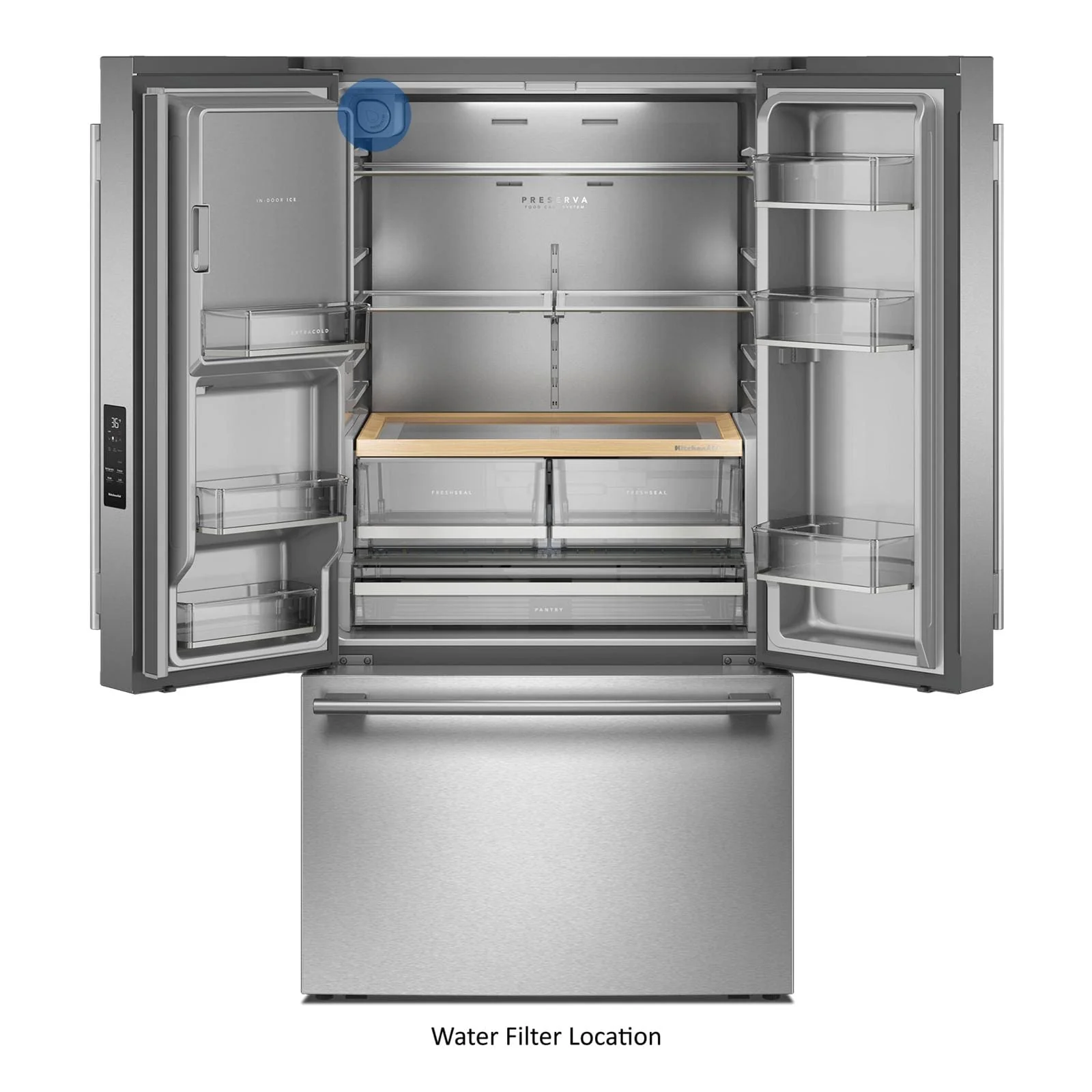 KitchenAid 36" 30 Cu. Ft. PrintShield Stainless Steel French Door Refrigerator - KRFF436SPS - Image 3