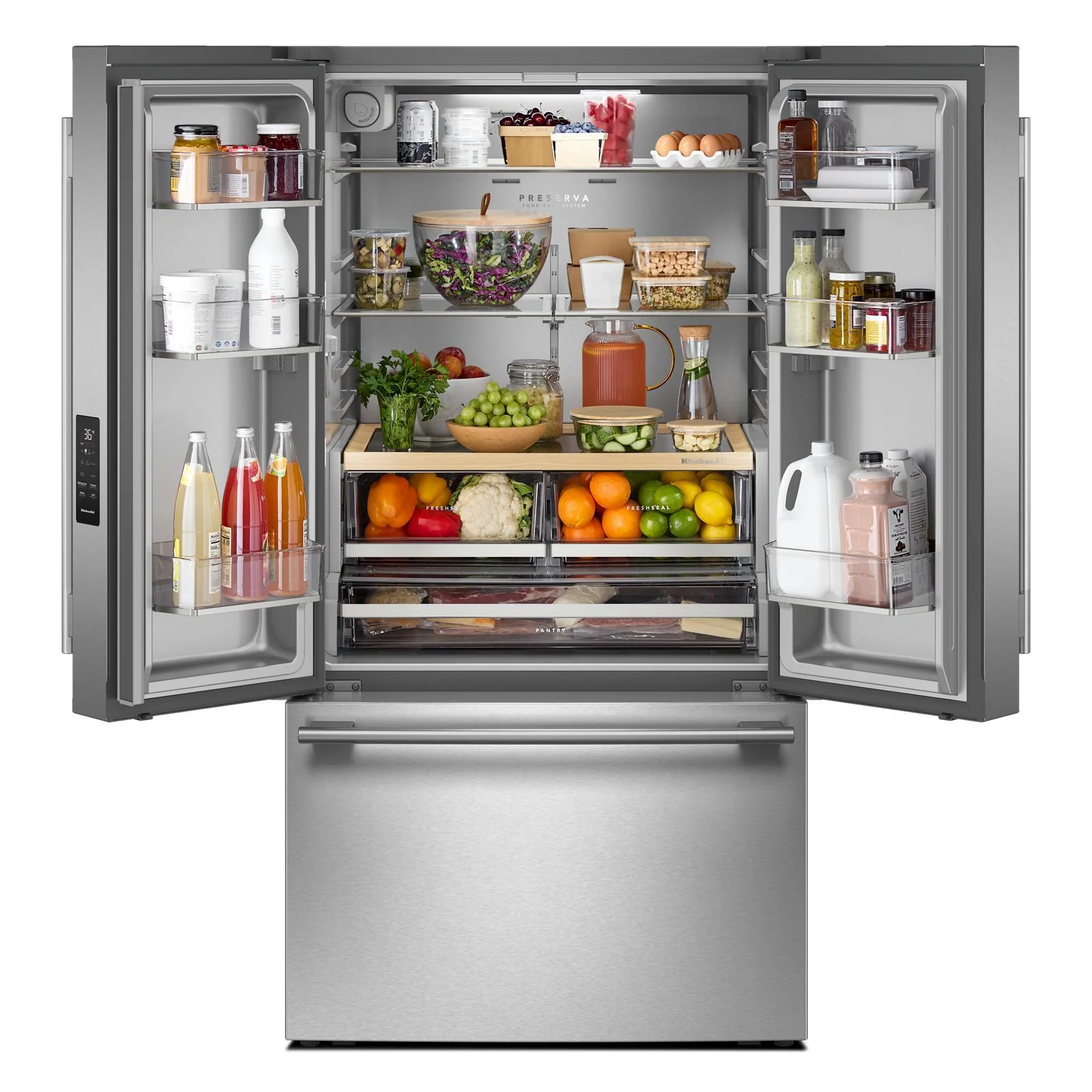 KitchenAid 36" 31 Cu. Ft. PrintShield Stainless Steel French Door Refrigerator - KRFF336SPS - Image 5