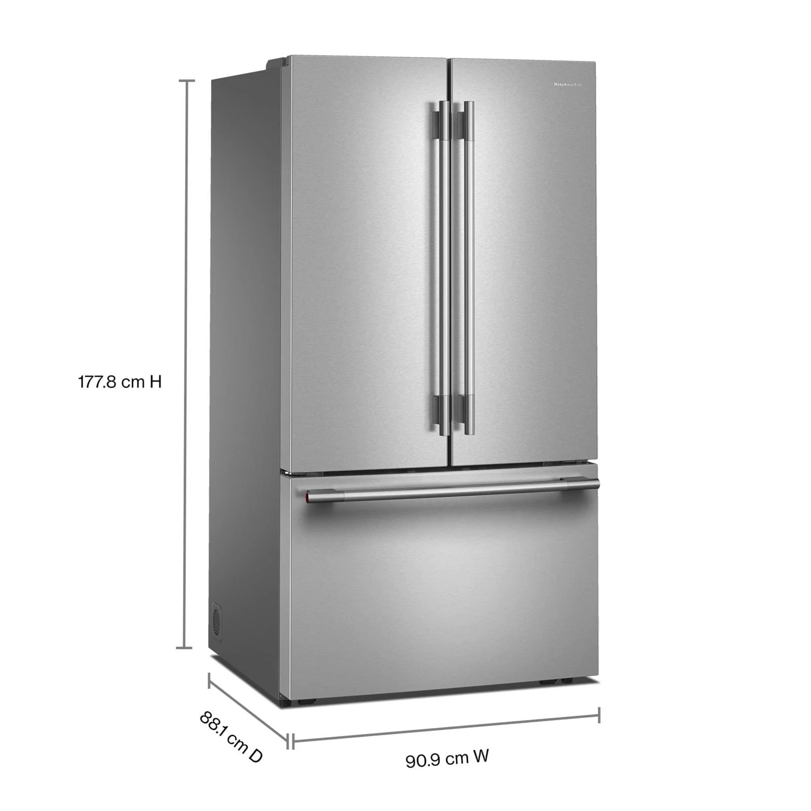 KitchenAid 36" 31 Cu. Ft. PrintShield Stainless Steel French Door Refrigerator - KRFF336SPS - Image 7