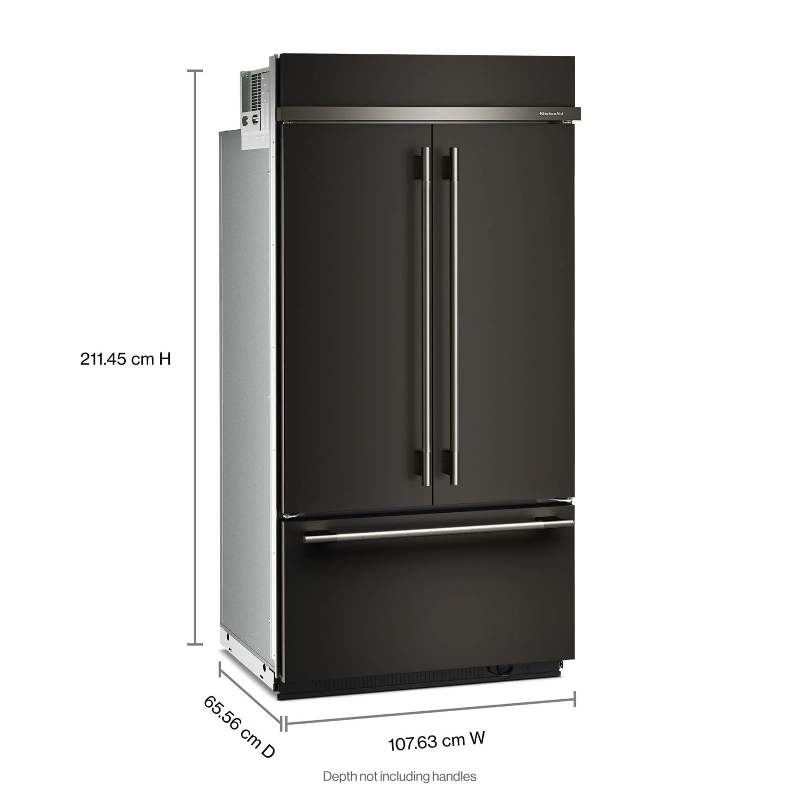 KitchenAid 42" 24.0 Cu. Ft. Black Ore Built-In French Door Refrigerator - KBFN542SBE - Image 2