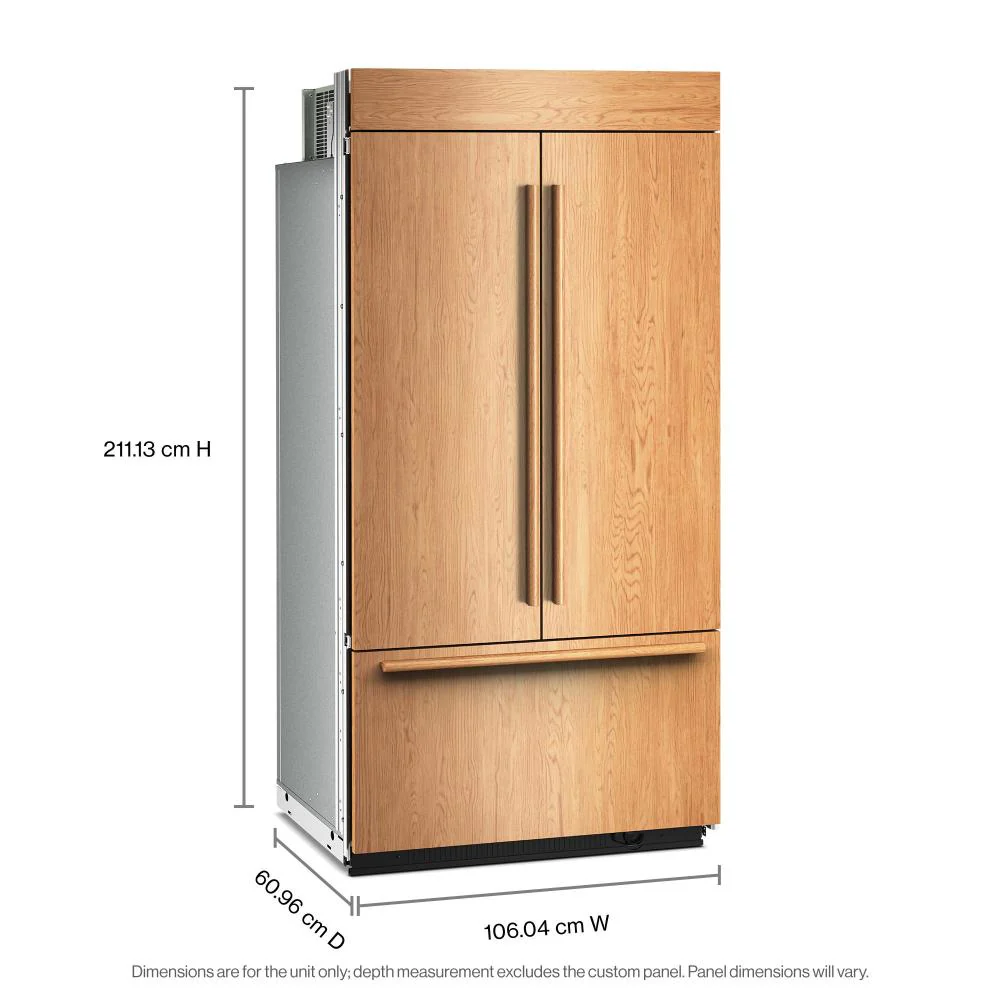 KitchenAid 42" 24.2 Cu. Ft. Panel-Ready Built-In French Door Refrigerator with Platinum Interior – KBFN542TPA - Image 3