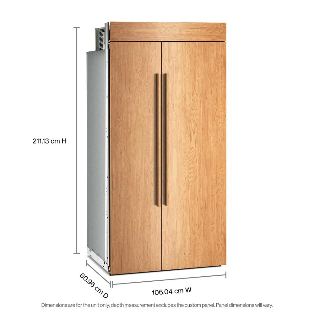 KitchenAid 42" 26.0 Cu. Ft. Panel-Ready Built-In Side-by-Side Refrigerator with Platinum Interior – KBSN742TPA - Image 3