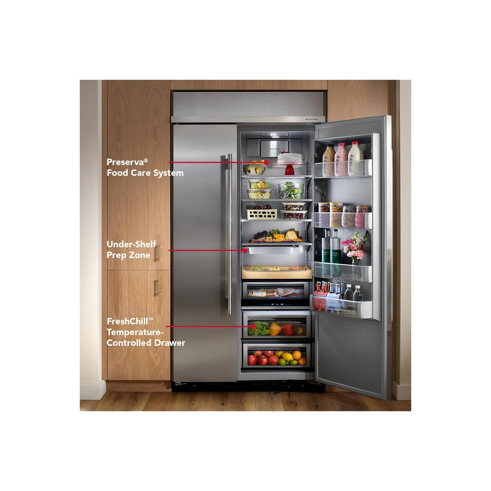 KitchenAid 48" 30.0 Cu. Ft. Black Ore Built-In Side-by-Side Refrigerator - KBSN748SBE - Image 11