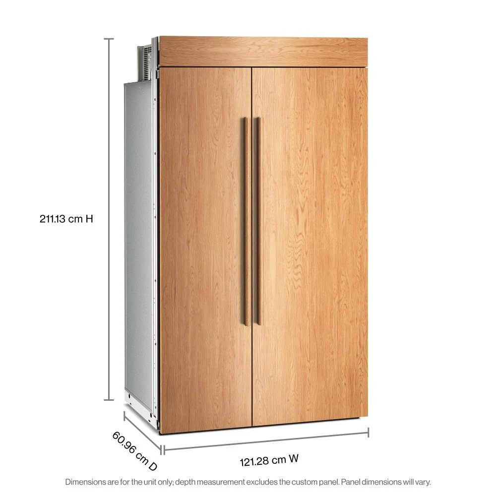 KitchenAid 48" 30.0 Cu. Ft. Panel-Ready Built-In Side-by-Side Refrigerator with Platinum Interior – KBSN748TPA - Image 2