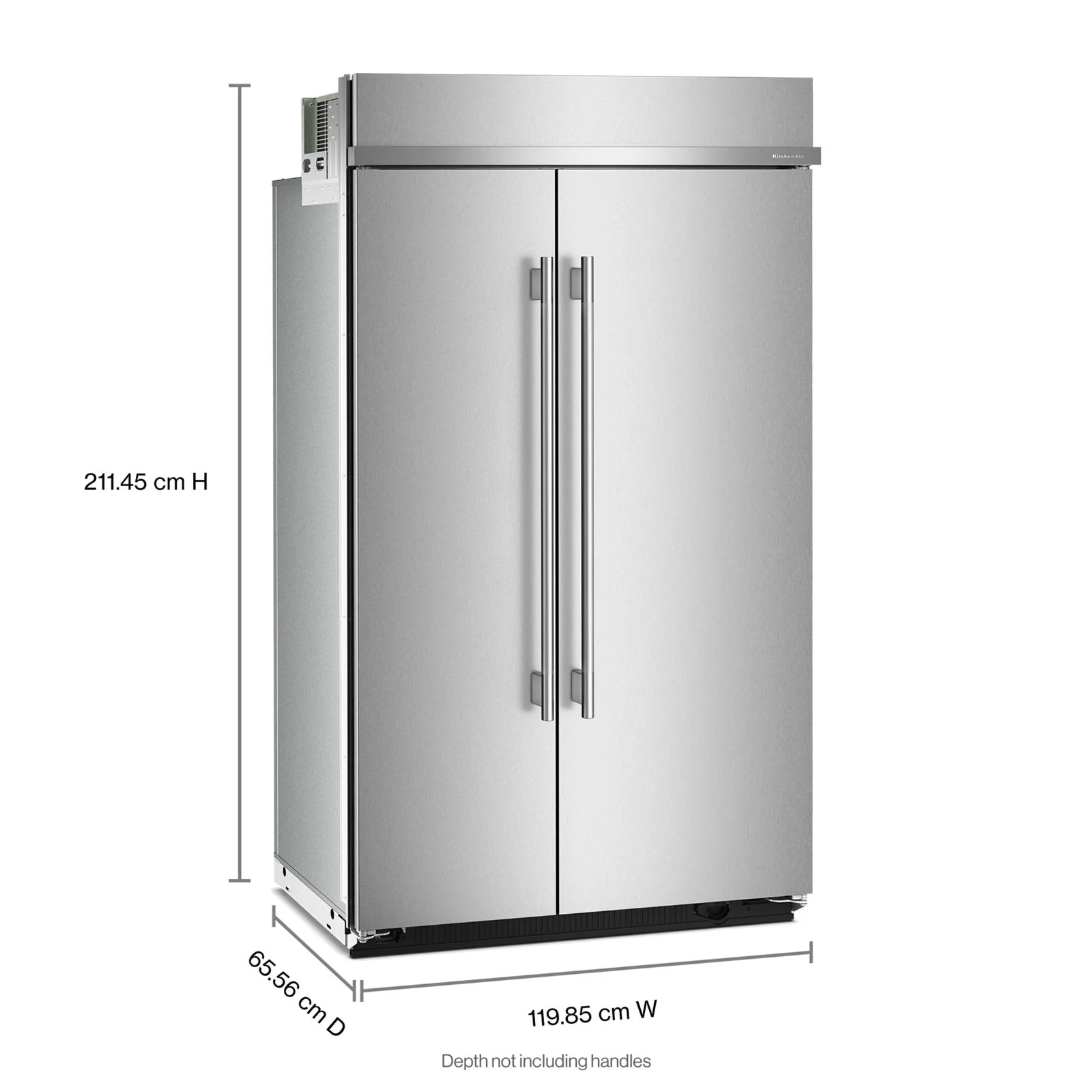 KitchenAid 48" 30.0 Cu. Ft. PrintShield Stainless Steel Built-In Side-by-Side Refrigerator - KBSN748SPS - Image 2