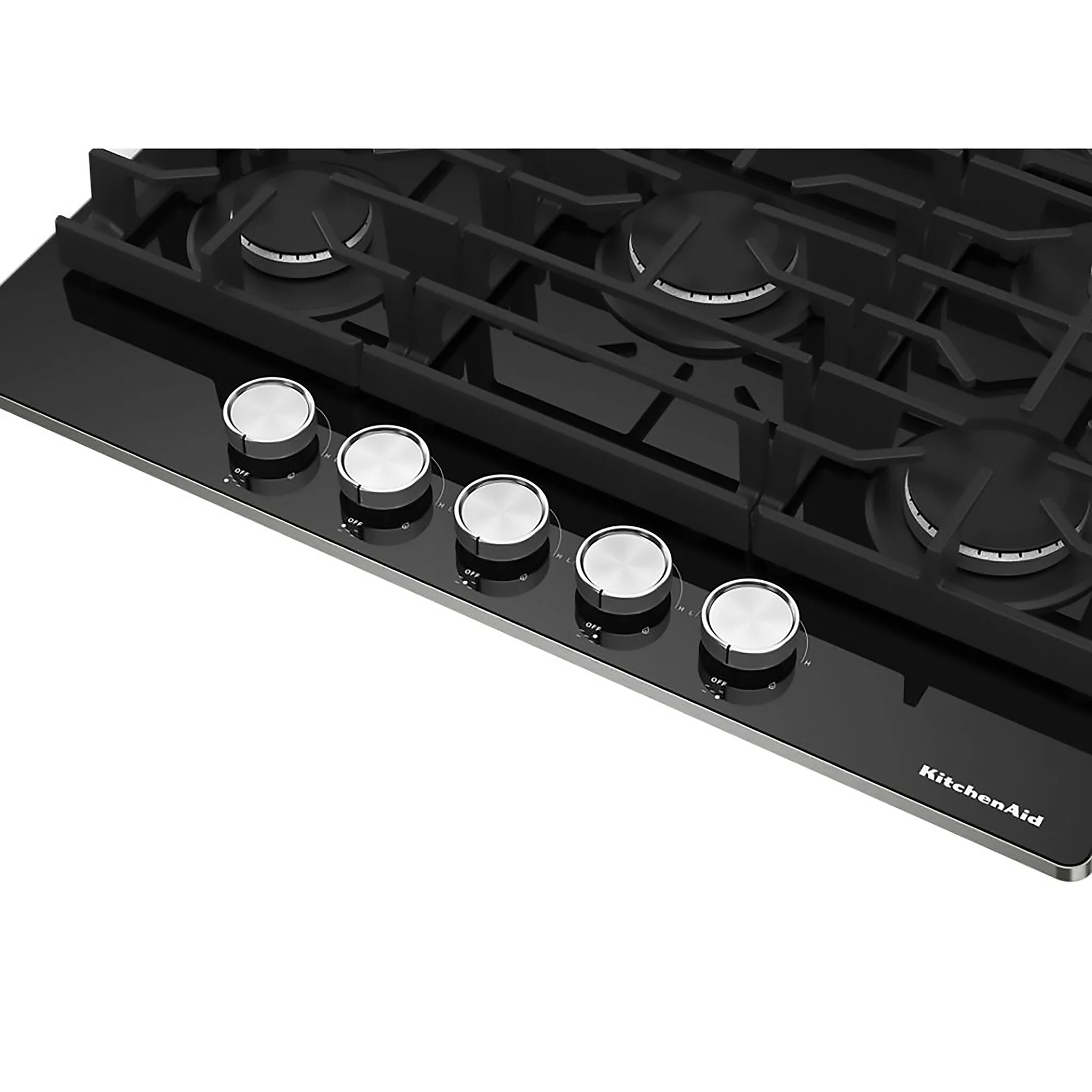 KitchenAid Black 36" Gas Cooktop - KCGG536PBL - Image 4