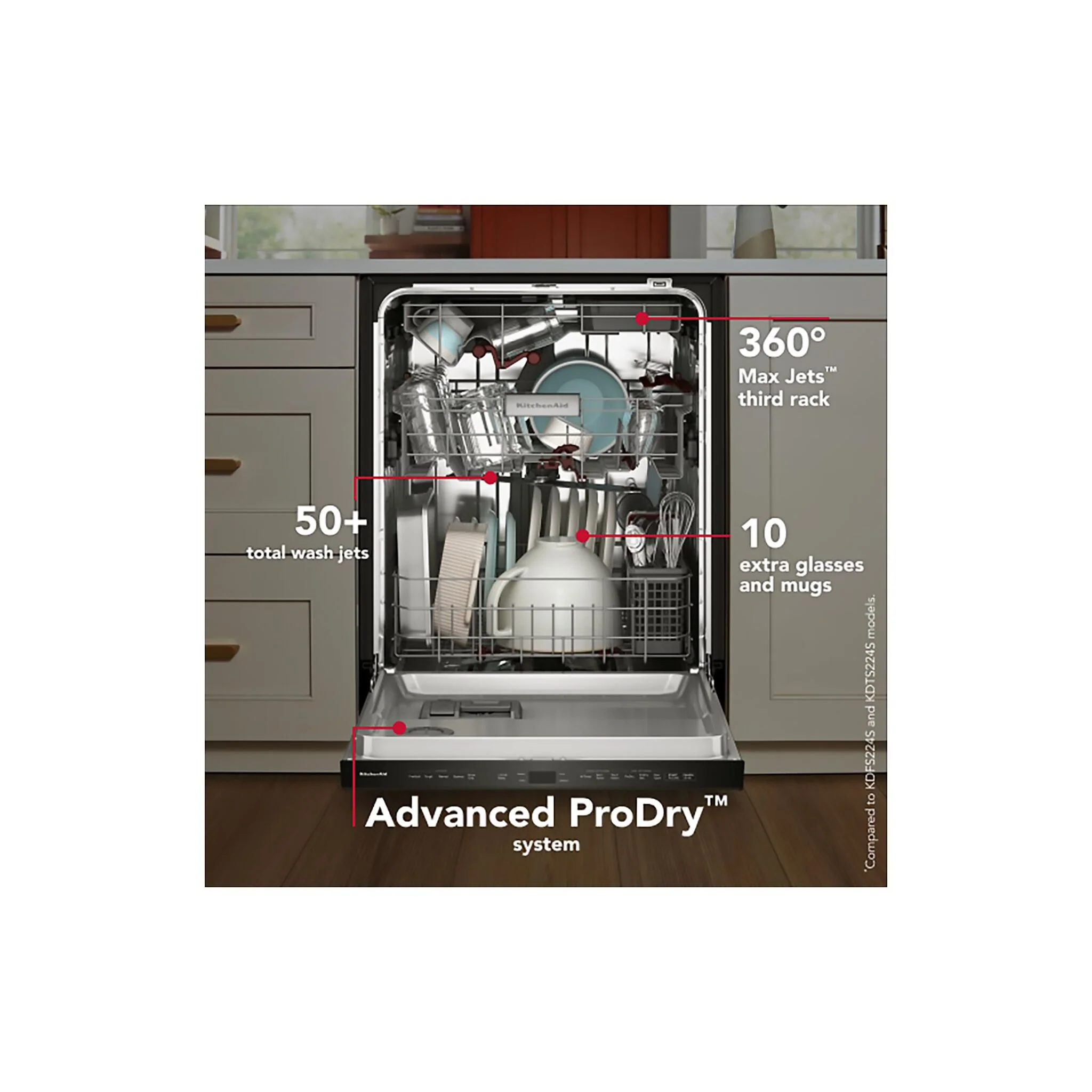 KitchenAid Black Ore Dishwasher (44 dBA) - KDTS624SBE - Image 7