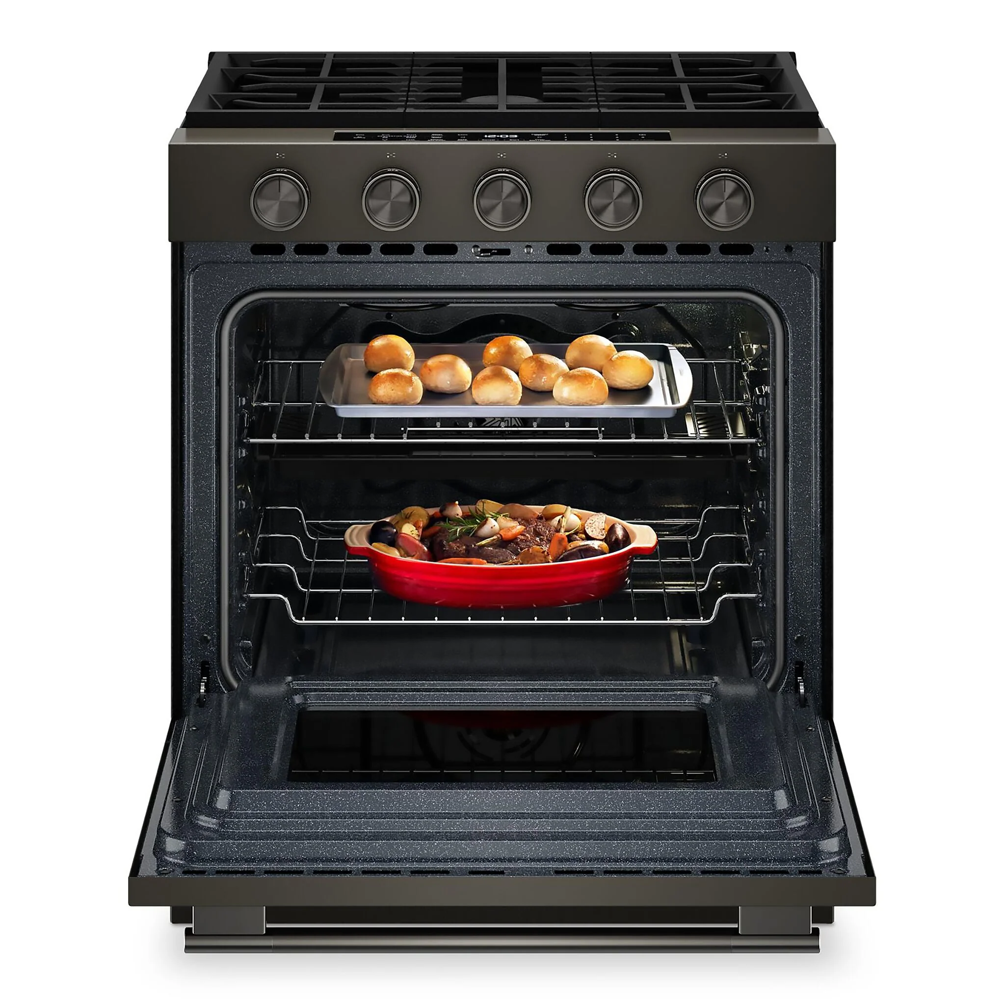 KitchenAid Black Ore Slide-In Gas Convection Range (5 cu.ft) - KSGS530SBE - Image 3