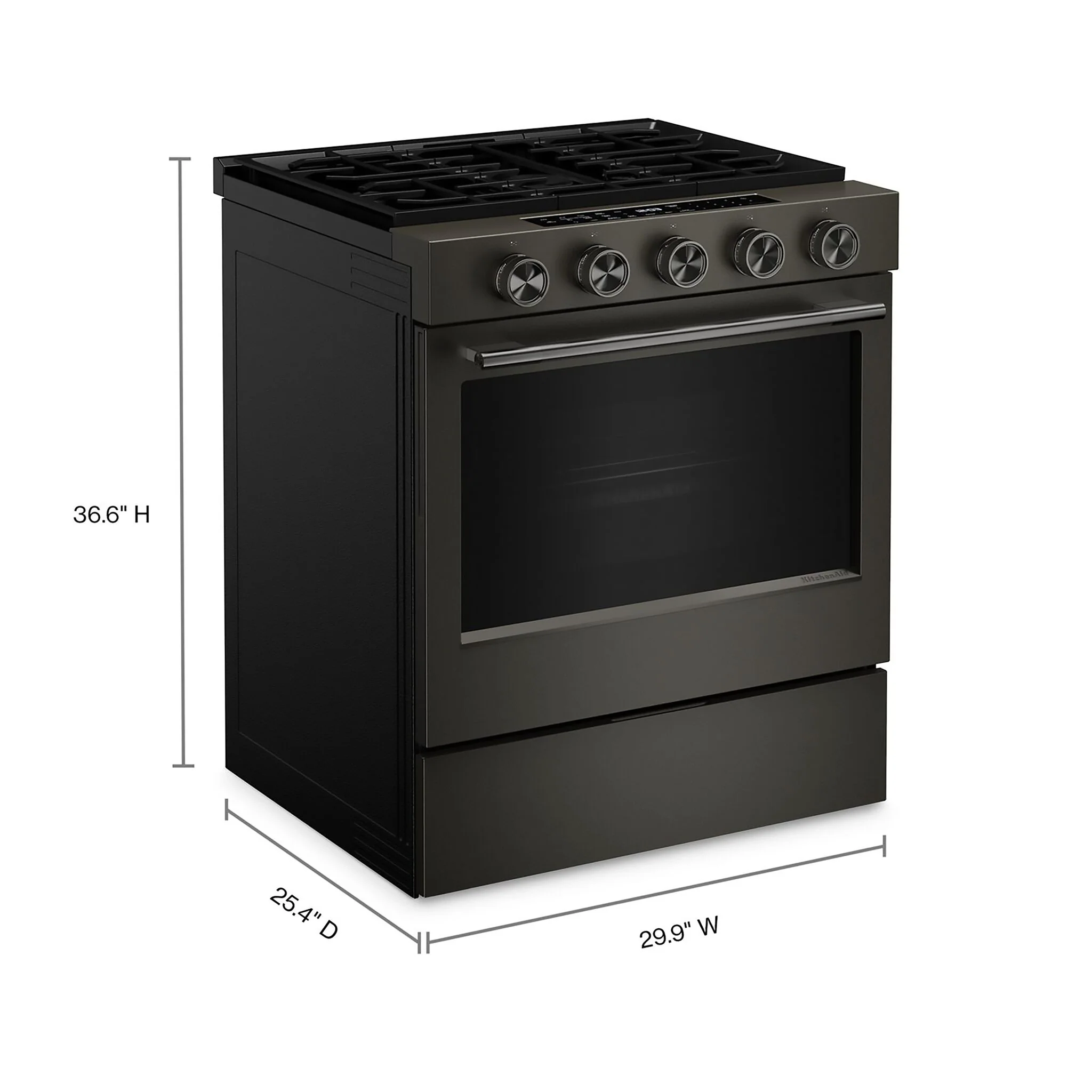 KitchenAid Black Ore Slide-In Gas Convection Range (5 cu.ft) - KSGS530SBE - Image 4