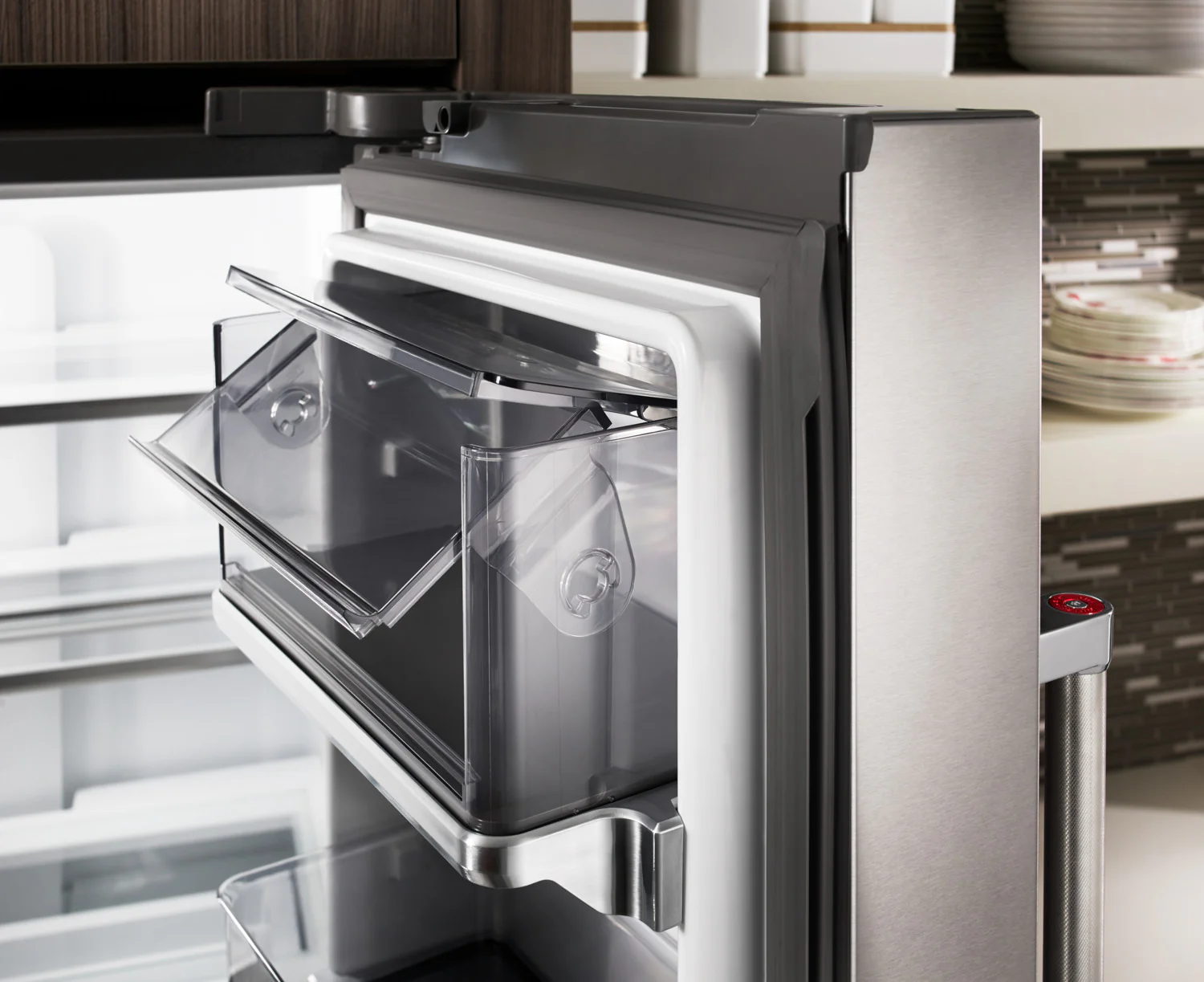 KitchenAid 36" 23.8 Cu. Ft. Black Stainless Steel Counter-Depth French Door Refrigerator - KRFC704FBS - Image 7