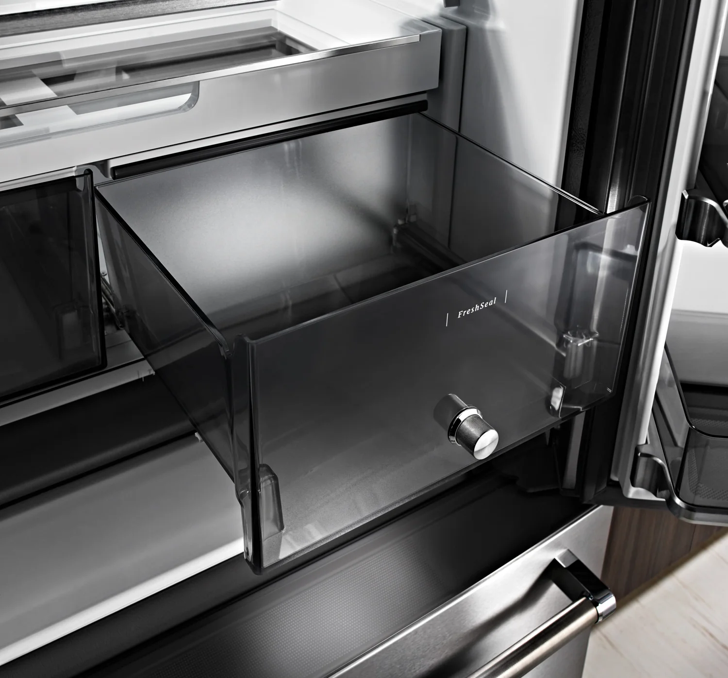 KitchenAid 36" 23.8 Cu. Ft. Black Stainless Steel Counter-Depth French Door Refrigerator - KRFC704FBS - Image 8