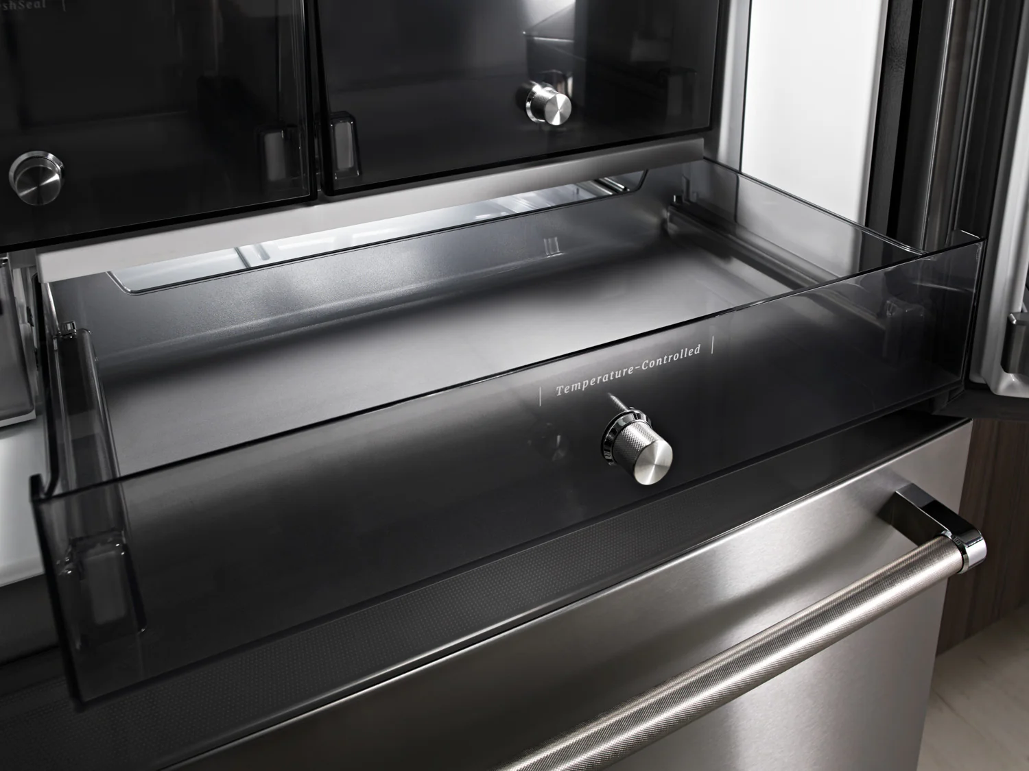 KitchenAid 36" 23.8 Cu. Ft. Black Stainless Steel Counter-Depth French Door Refrigerator - KRFC704FBS - Image 9