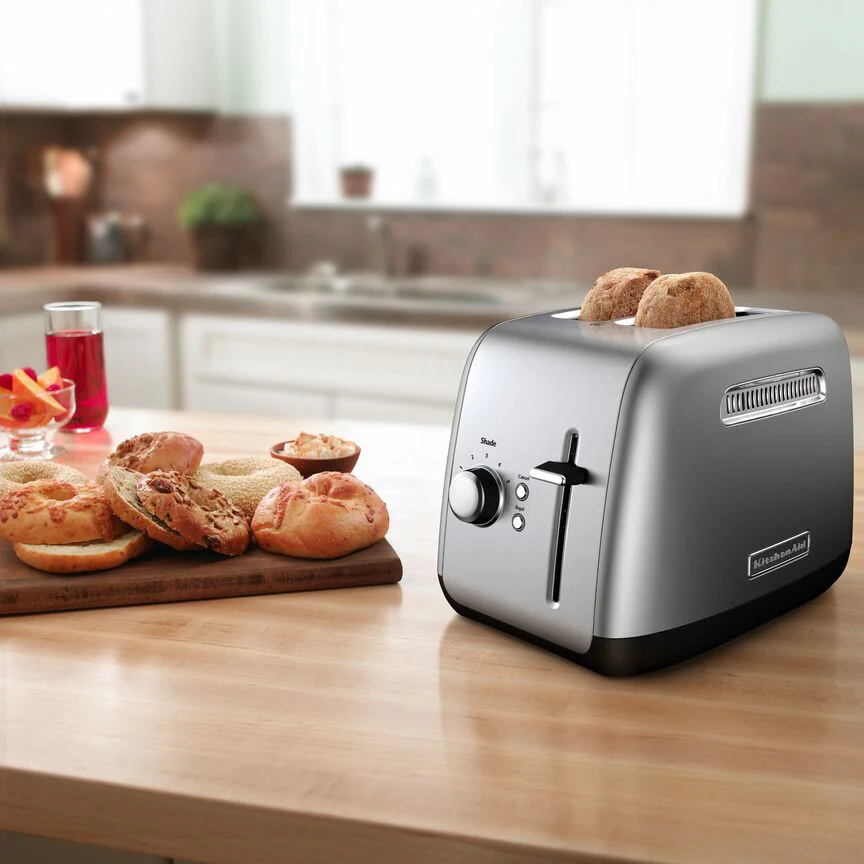 KitchenAid® Brushed Stainless Steel 2-Slice Toaster with Manual Lift Lever - KMT2115SX - Image 4