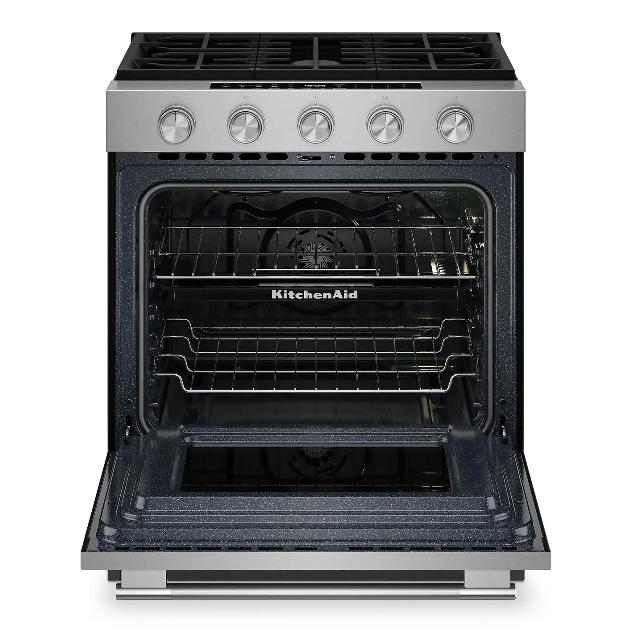 KitchenAid Fingerprint Resistant Stainless Steel Slide-In Gas Convection Range (5 cu.ft.) - KSGS330SPS - Image 3