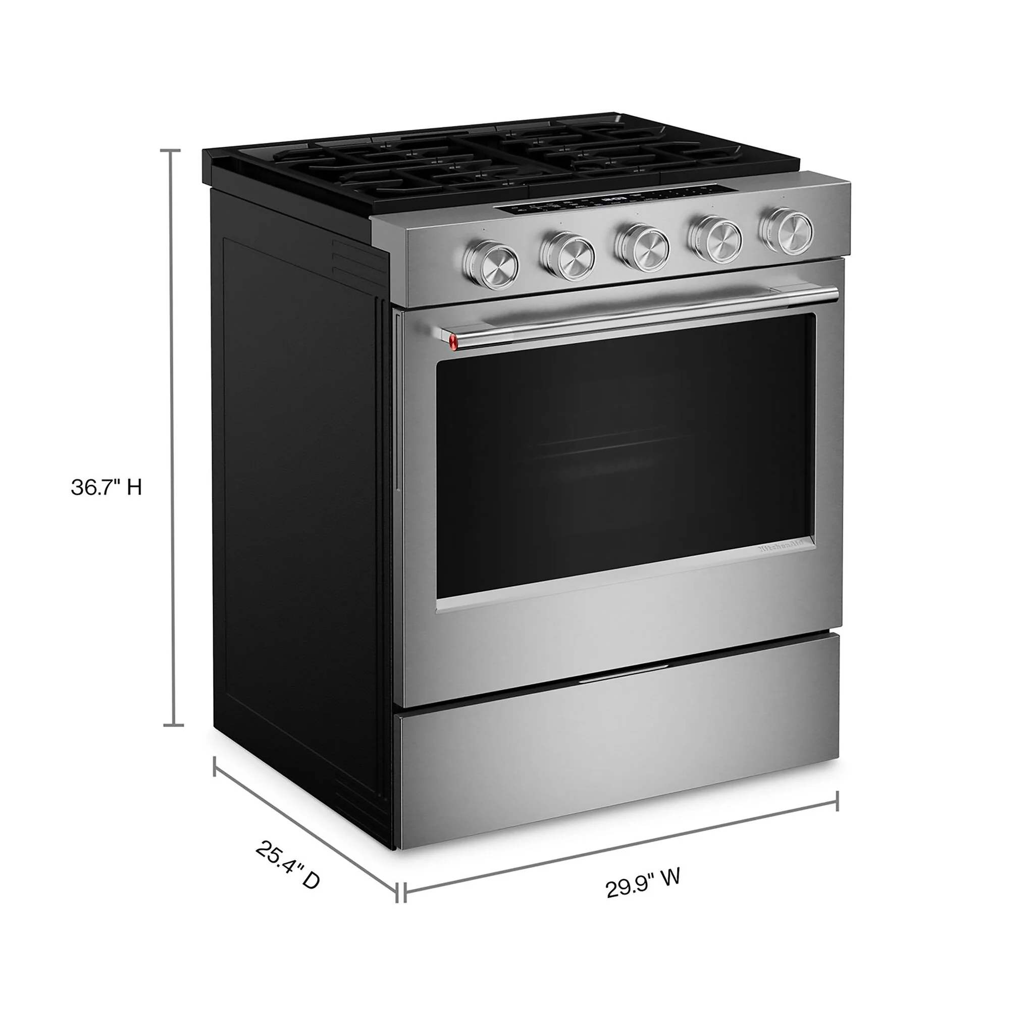 KitchenAid Fingerprint Resistant Stainless Steel Slide-In Gas Convection Range (5 cu.ft.) - KSGS530SPS - Image 5