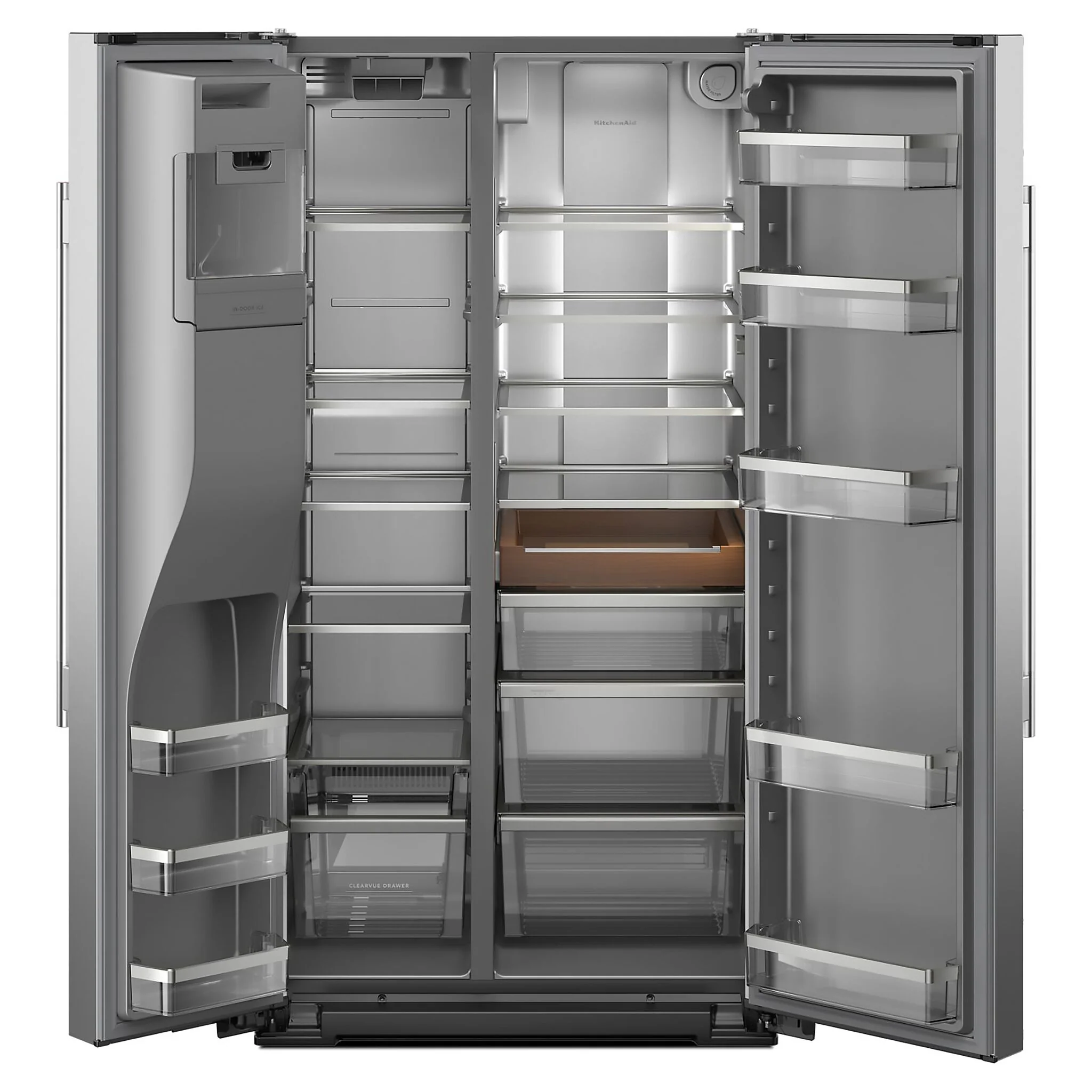 KitchenAid 36" 28.7 Cu. Ft. Printshield Stainless Steel Side-by-Side Refrigerator - KRSF536RPS - Image 2