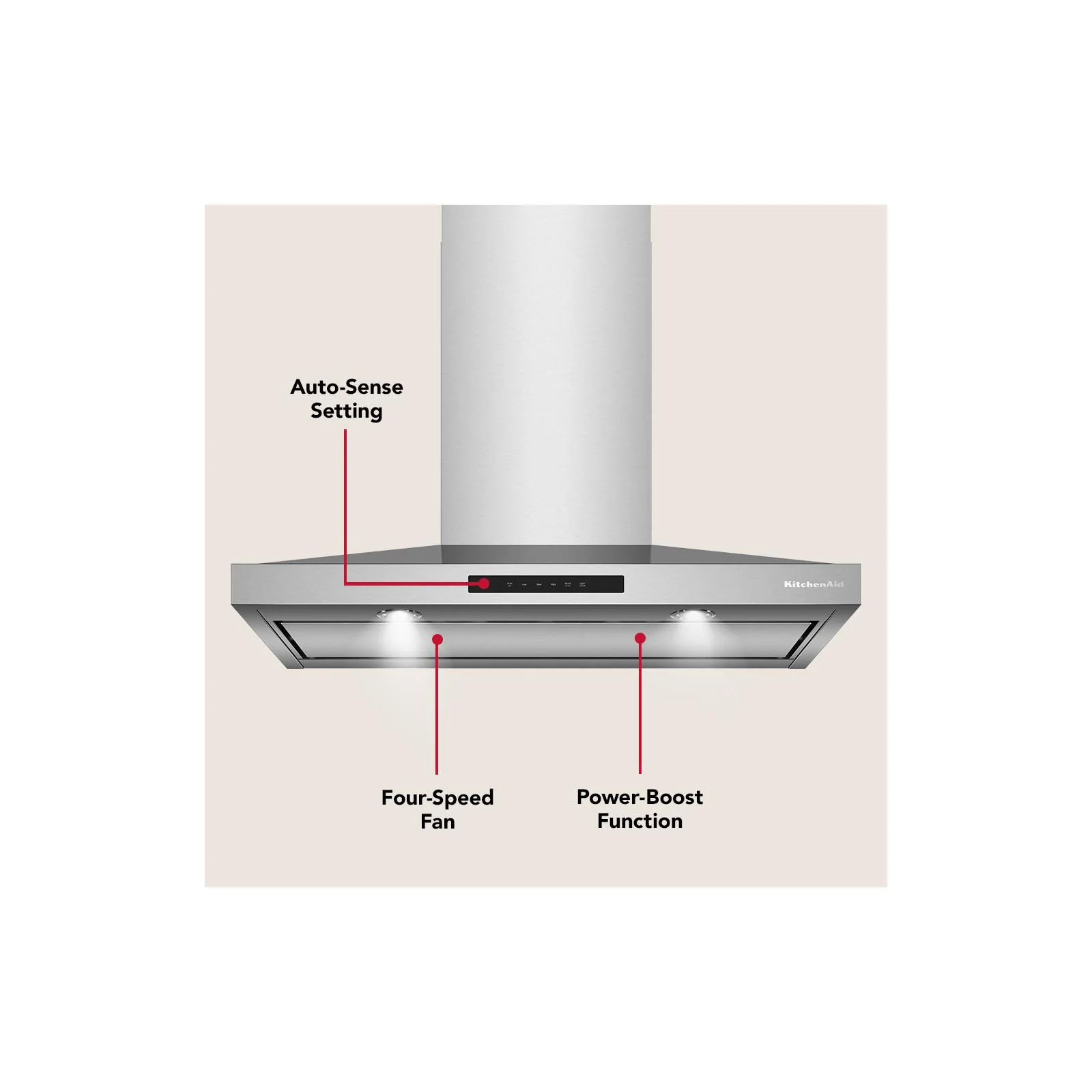 KitchenAid® Stainless Steel 36" 400 CFM Wall-Mount Canopy Hood - KVWC736SSS - Image 8