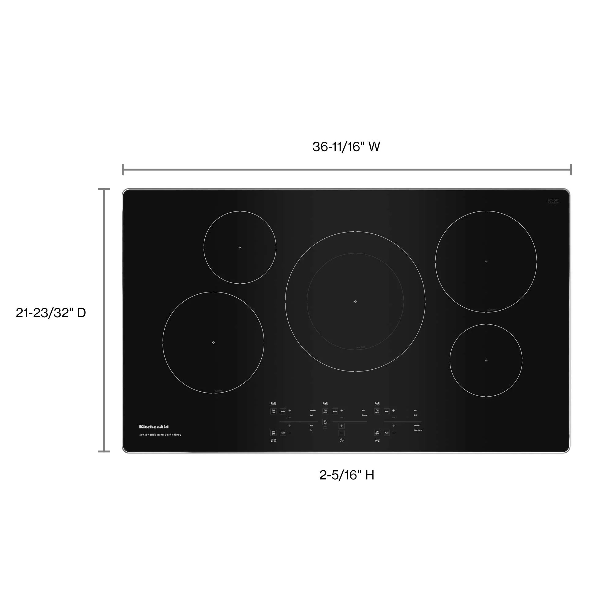 KitchenAid Stainless Steel 36" 5-Element Electric Sensor Induction Cooktop - KCIG556JSS - Image 5