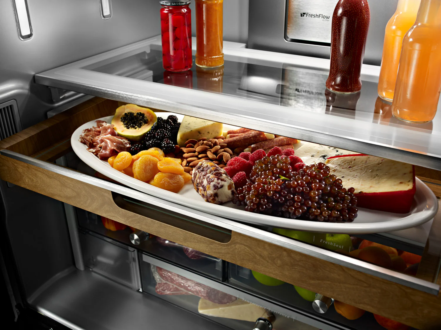 KitchenAid 35.8" 23.8 Cu. Ft. Stainless Steel Counter-Depth French Door Refrigerator - KRFC704FPS - Image 11