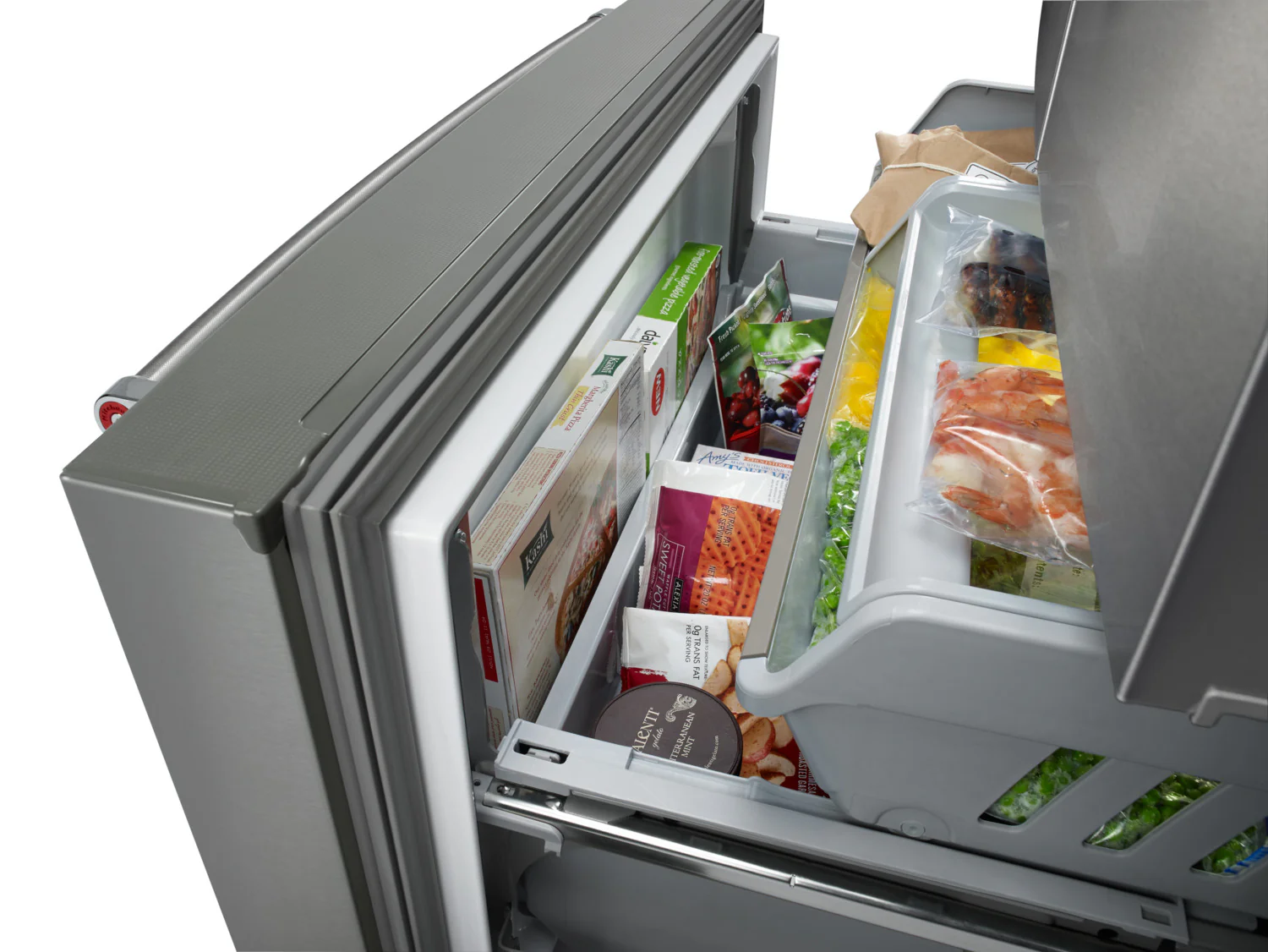 KitchenAid 35.8" 23.8 Cu. Ft. Stainless Steel Counter-Depth French Door Refrigerator - KRFC704FPS - Image 17