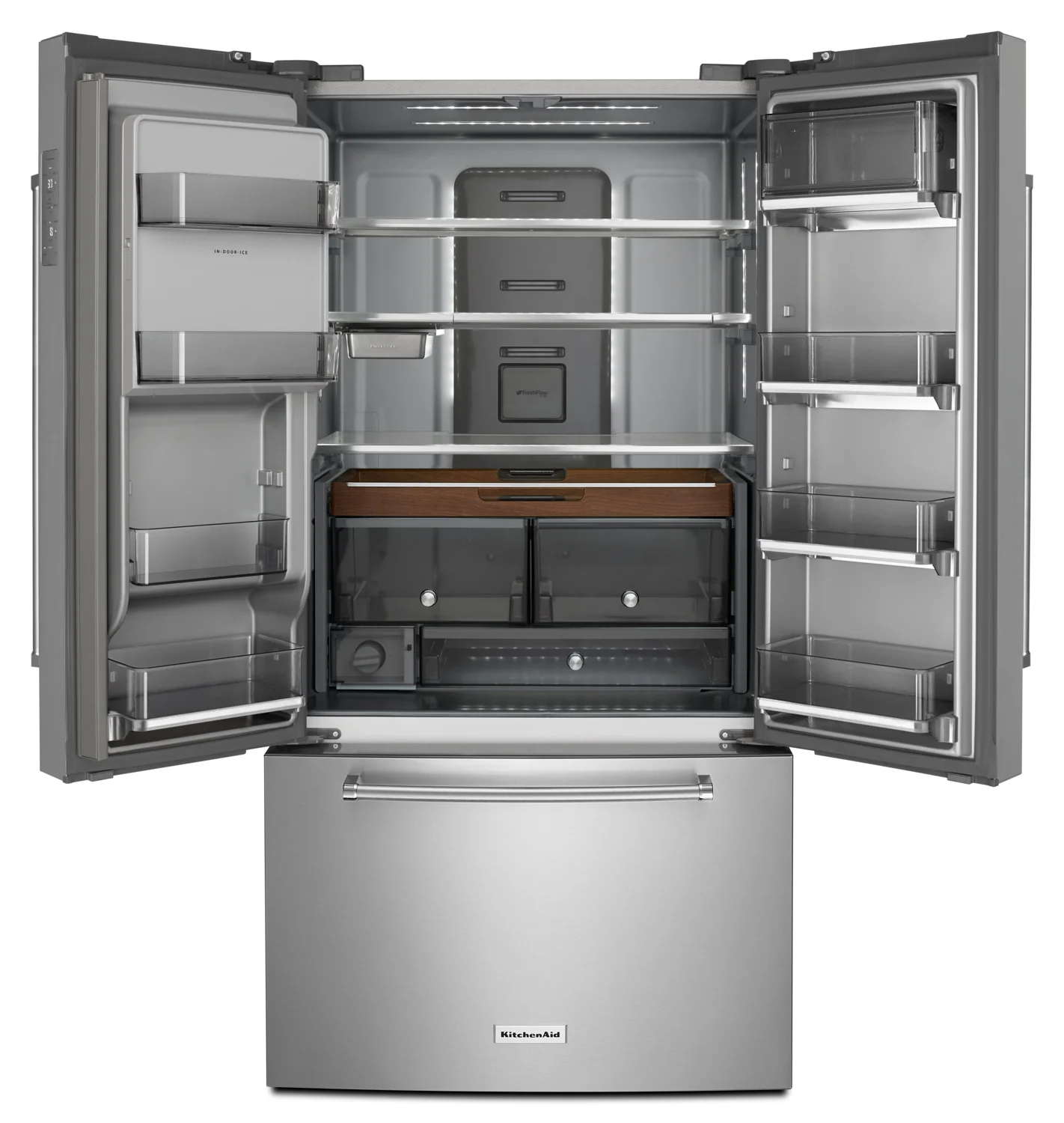 KitchenAid 35.8" 23.8 Cu. Ft. Stainless Steel Counter-Depth French Door Refrigerator - KRFC704FPS - Image 3