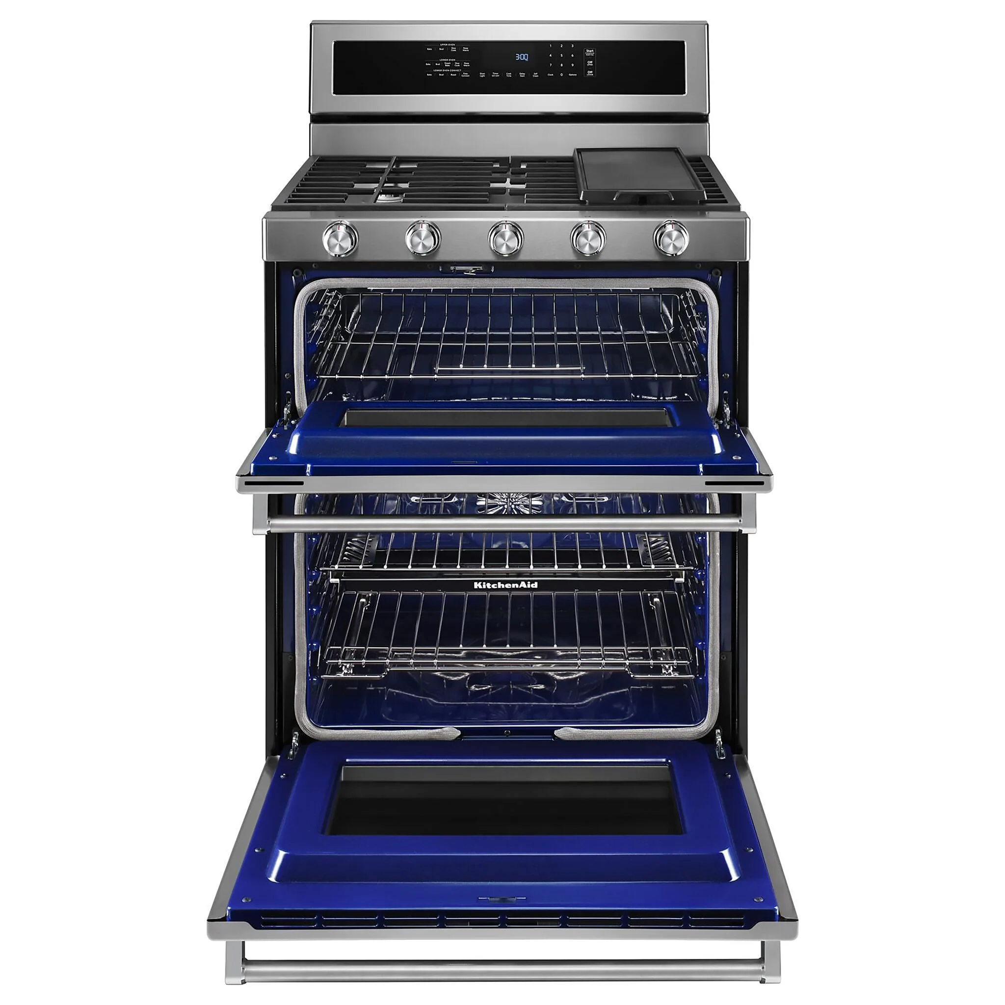 KitchenAid Stainless Steel Dual-Fuel Double Convection Range (6.7 Cu. Ft.) - KFDD500ESS - Image 3