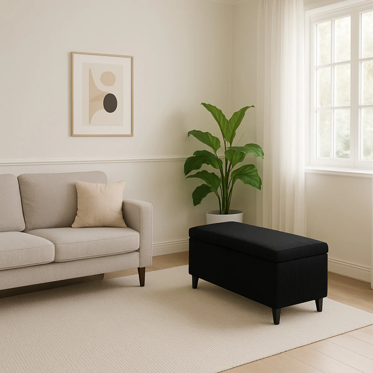 Kofi Storage Ottoman - Black - Image 2