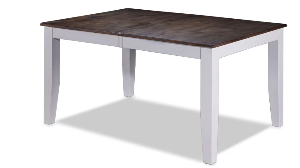 Kona Extendable Dining Table - White and Grey-Brown - Image 2