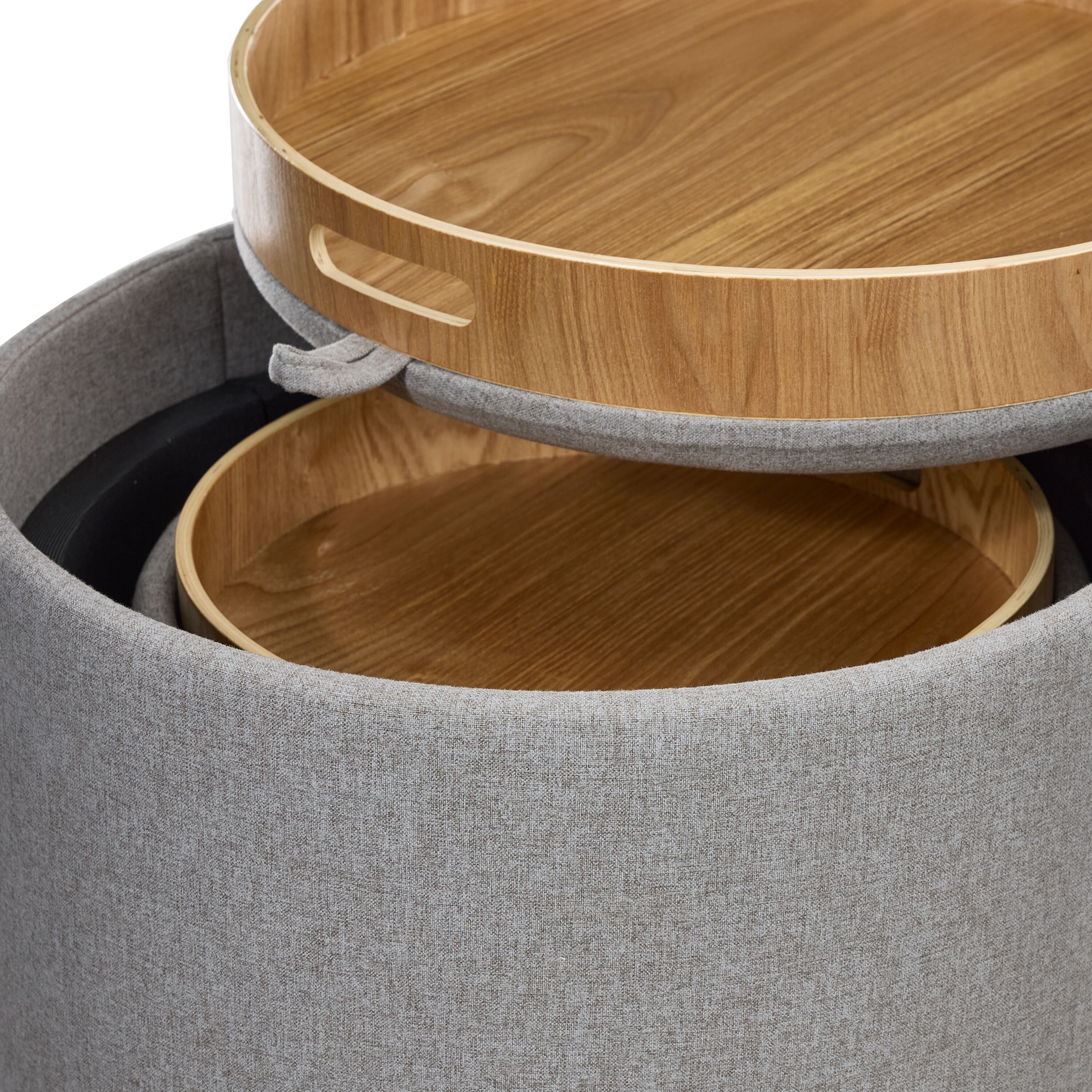 Kovel Set of 2 Ottomans - Dark Grey - Image 2