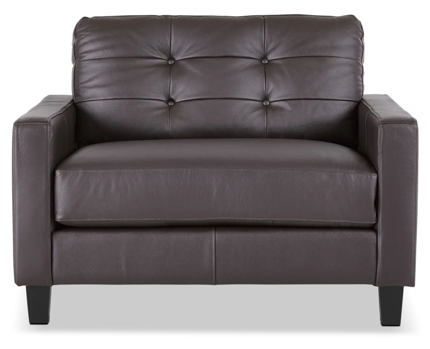 Kylie Leather Chair and a Half - Coffee - Image 2