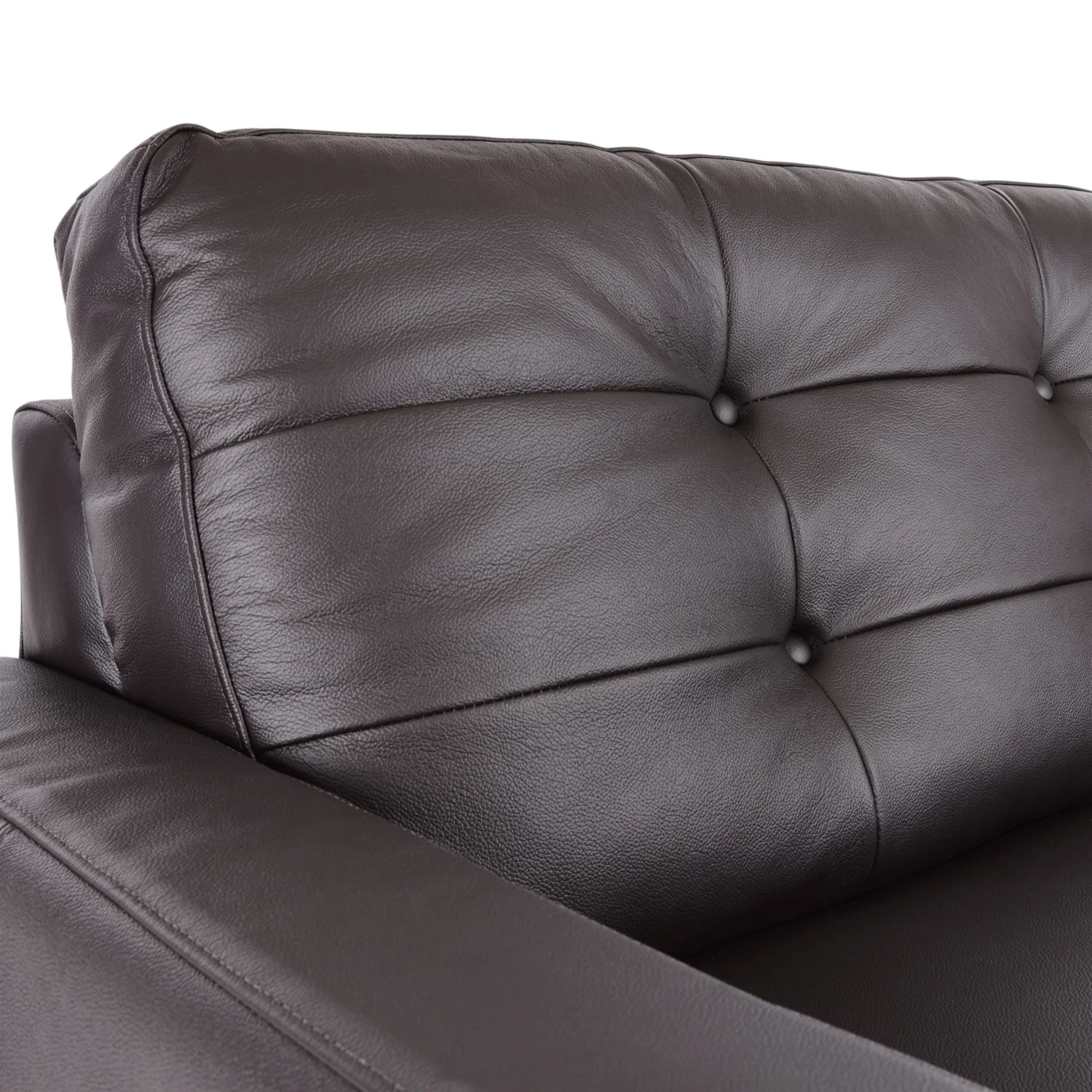 Kylie Leather Loveseat - Coffee - Image 3